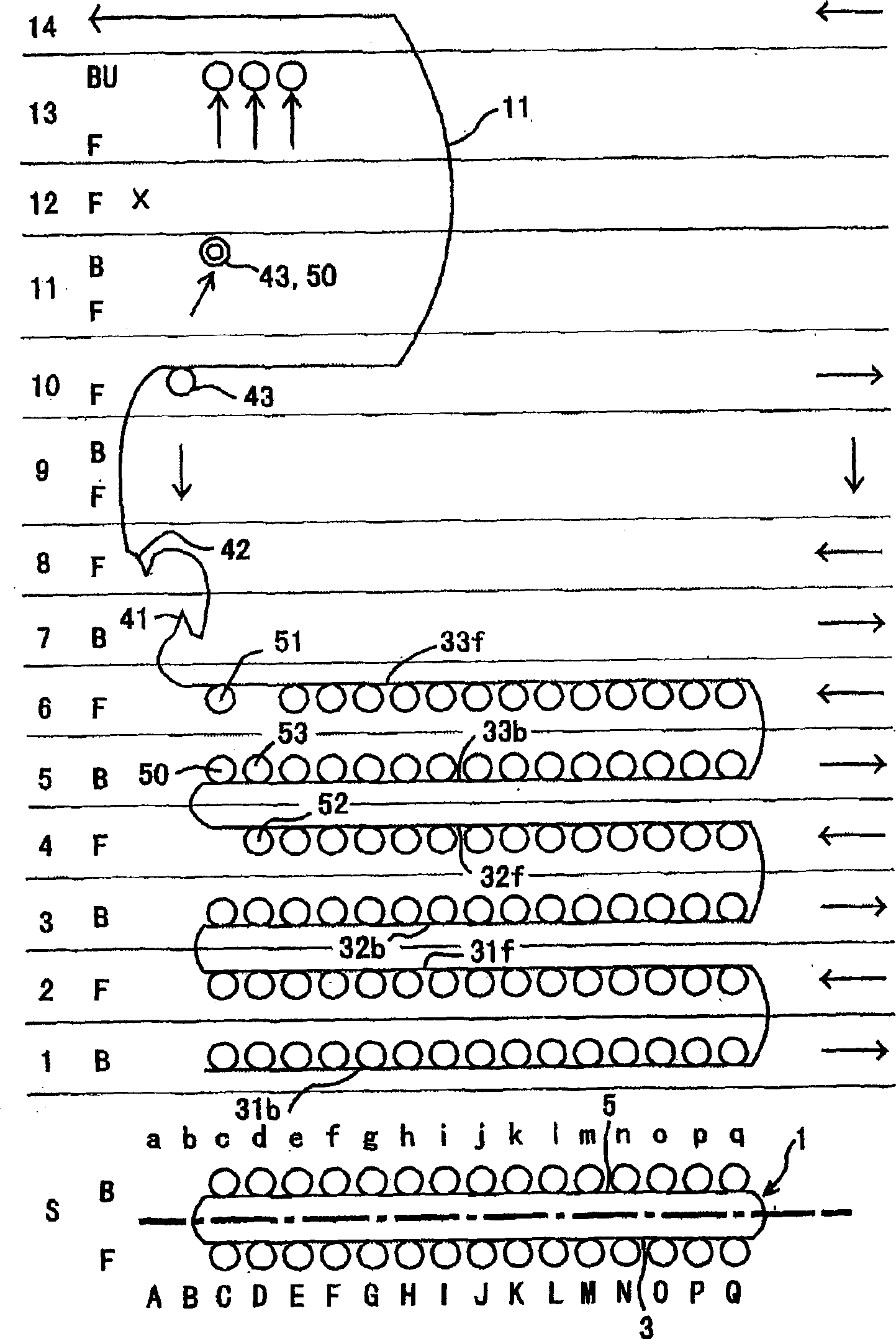 Method of knitting stripe pattern of tubular knitting fabric and the knitting fabric