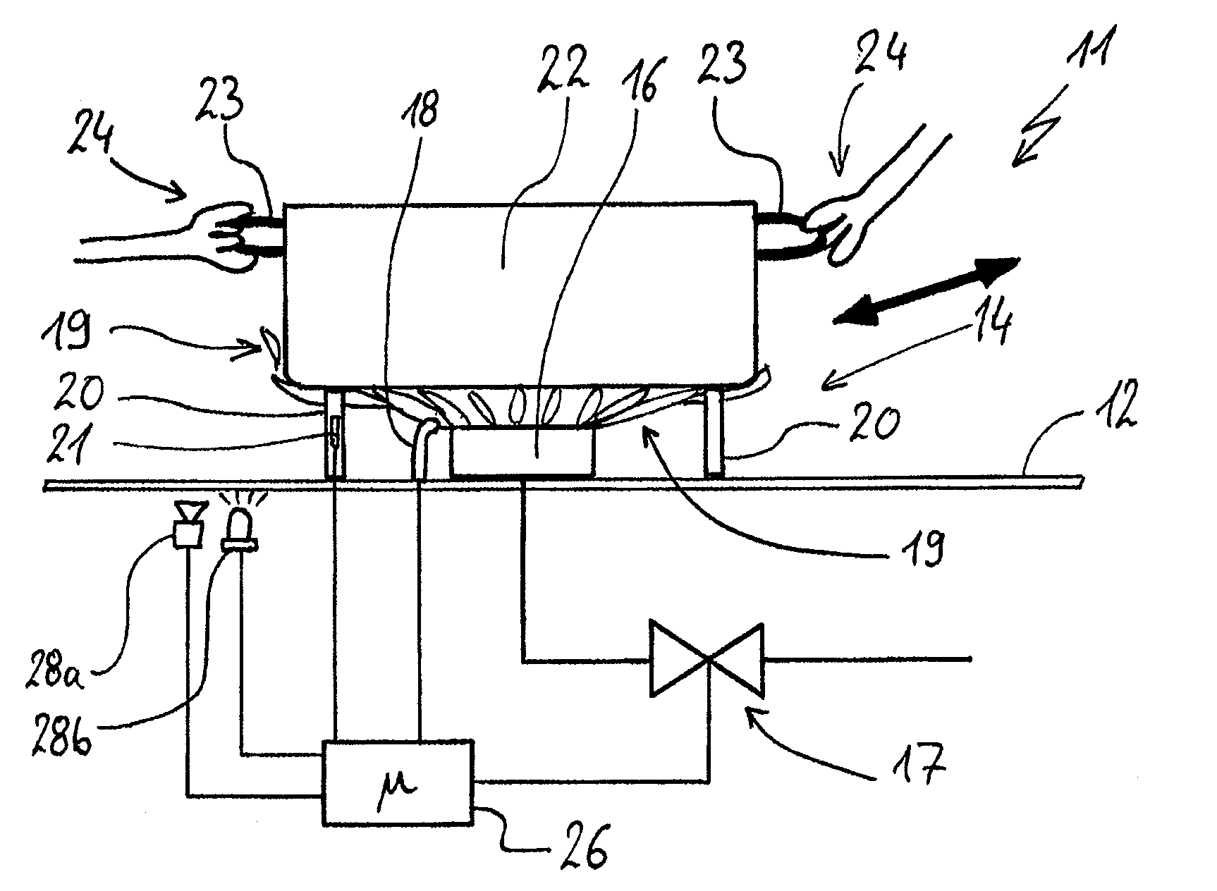 Method for controlling a cooking point of a gas oven and device