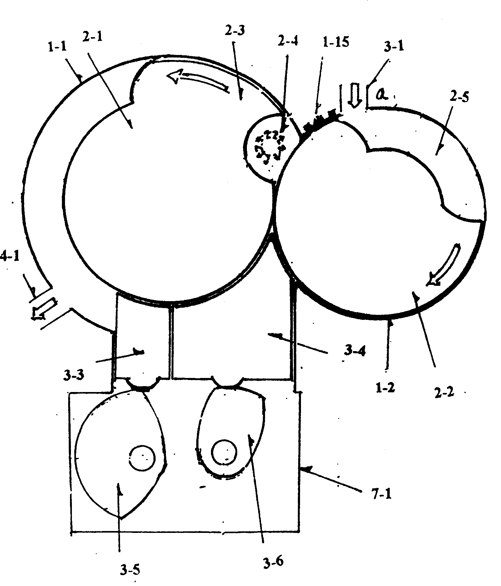 Double wheel normal rotor engine