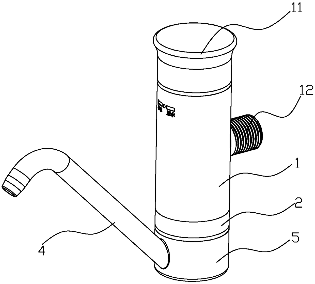 Wall-in type water drainage pipe swing filter faucet