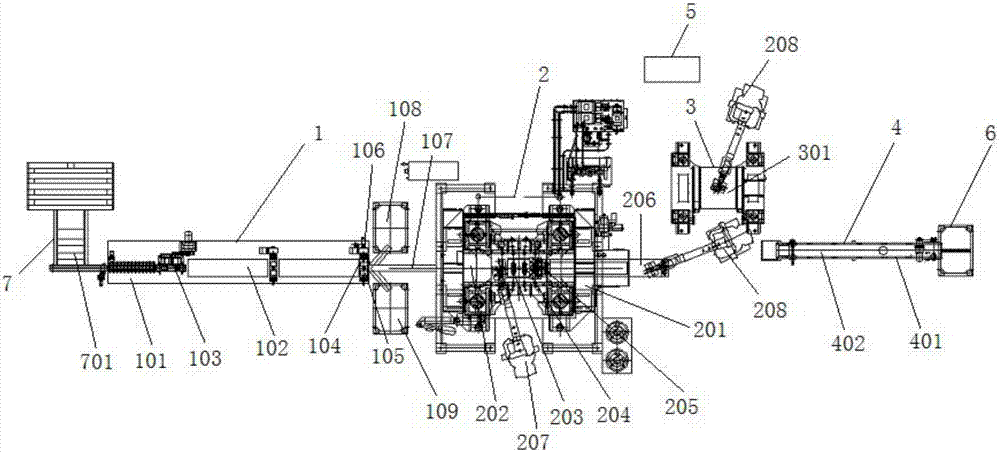 Full-automatic non-quenched-and-tempered steel forge piece production line