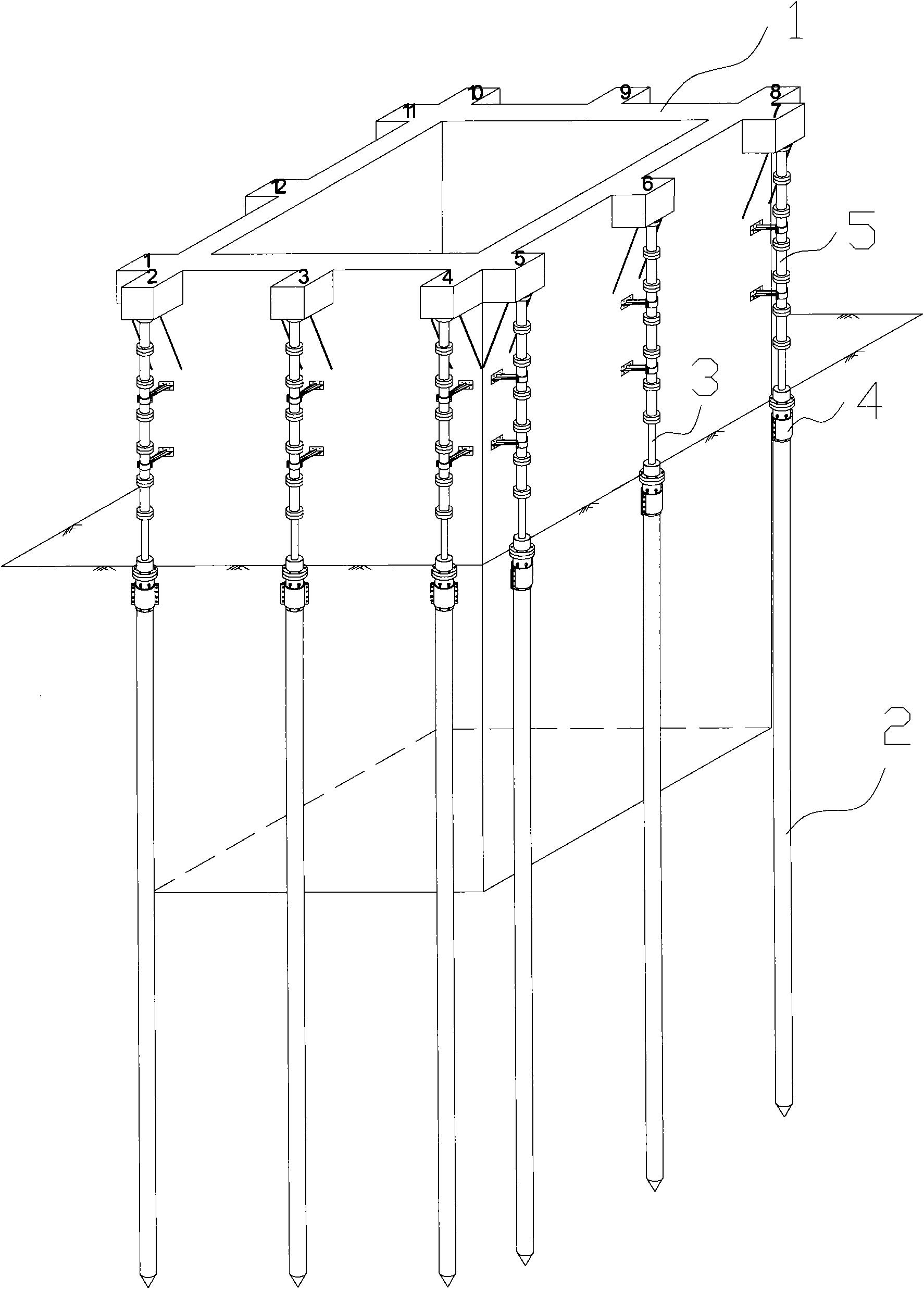 Sinking device of open caisson and sinking method of open caisson with same