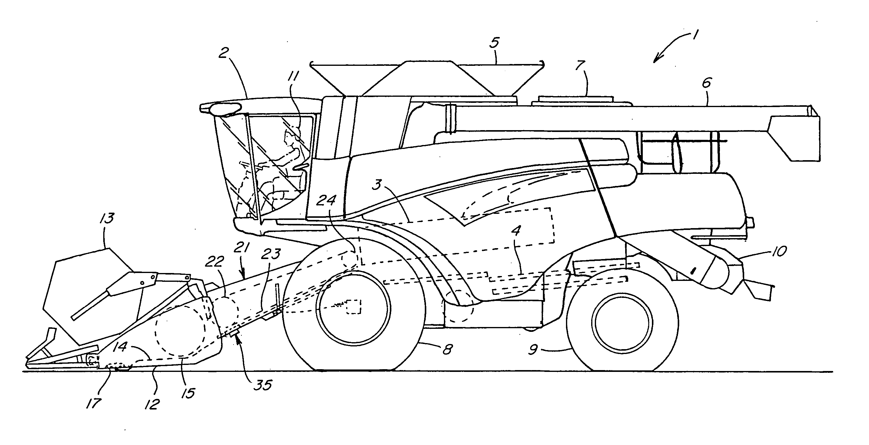 Acoustic stone detection for a feederhouse on an agricultural combine