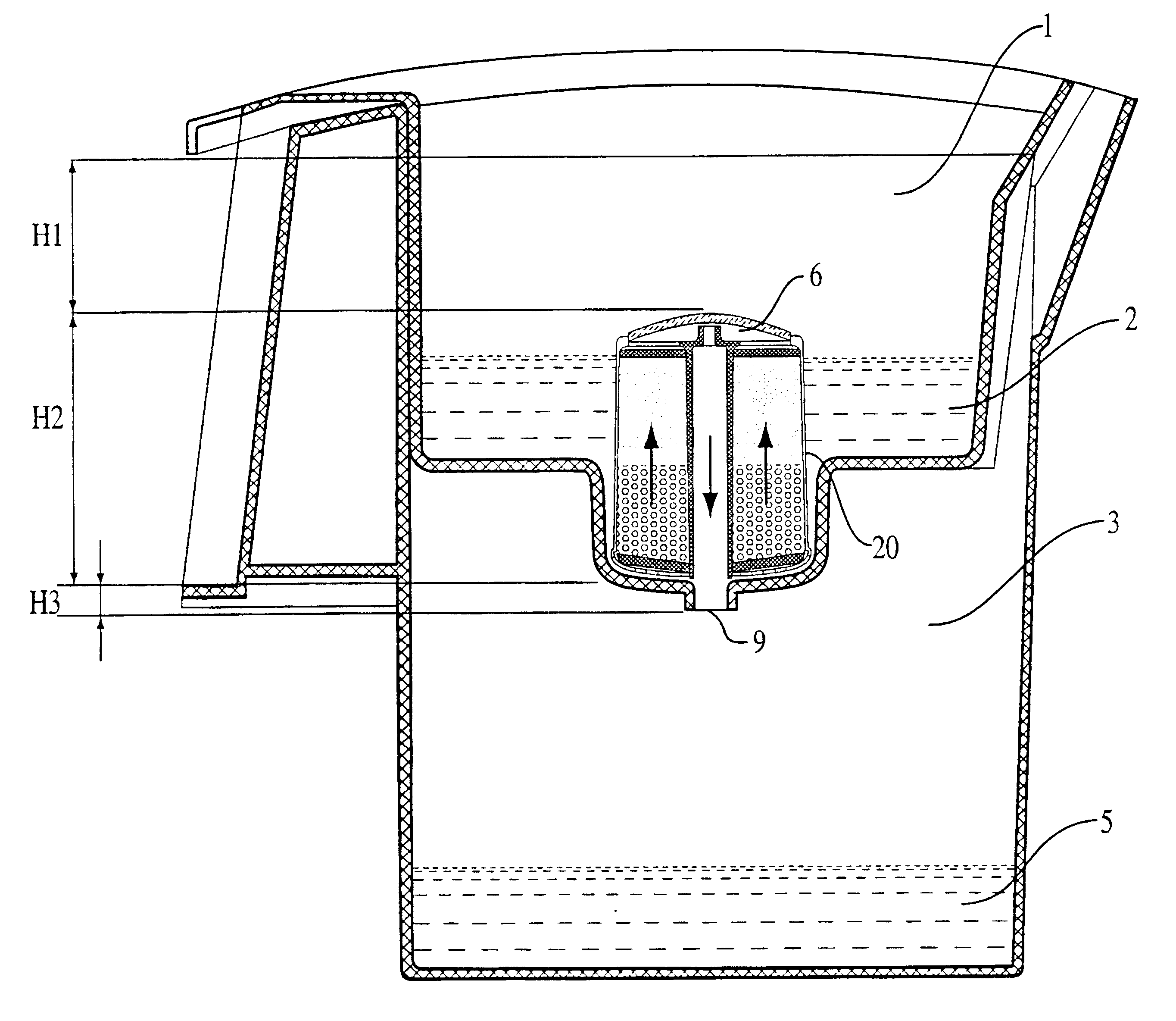 Filtration device for liquid purification