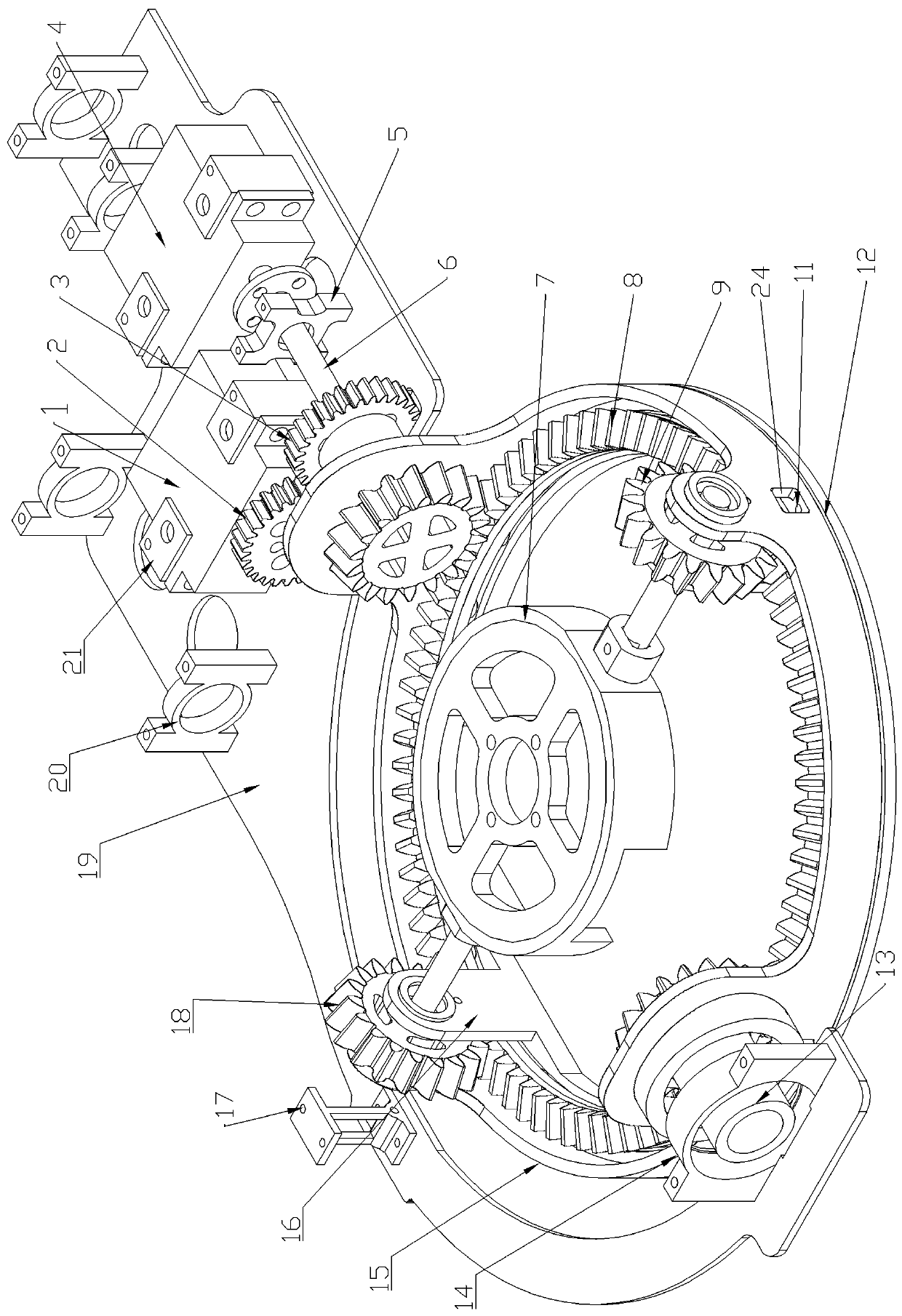 A Two-axis Swing Mechanism Based on Transmission Gear Ring Structure