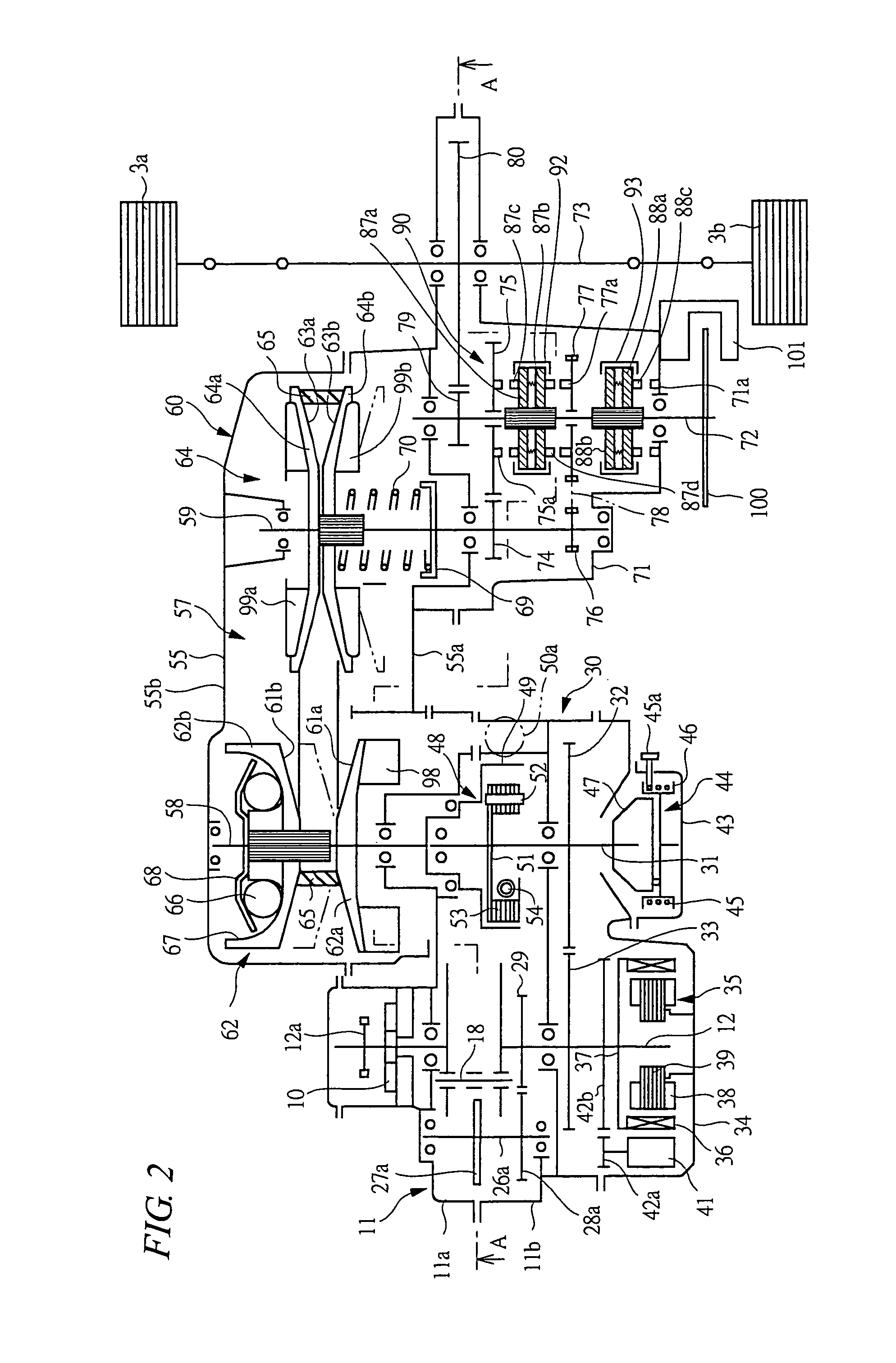 Power transmission system of engine