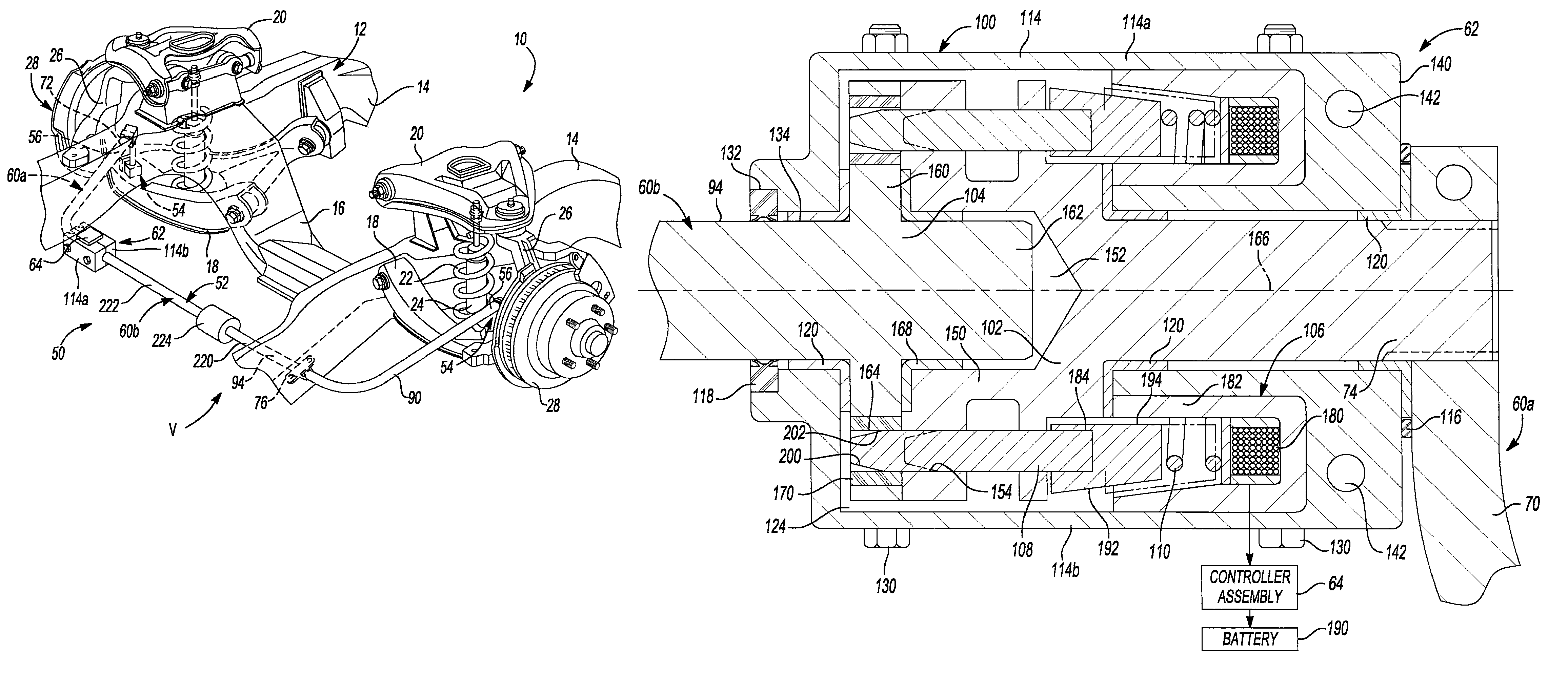 Actuator for disconnectable stabilizer bar system