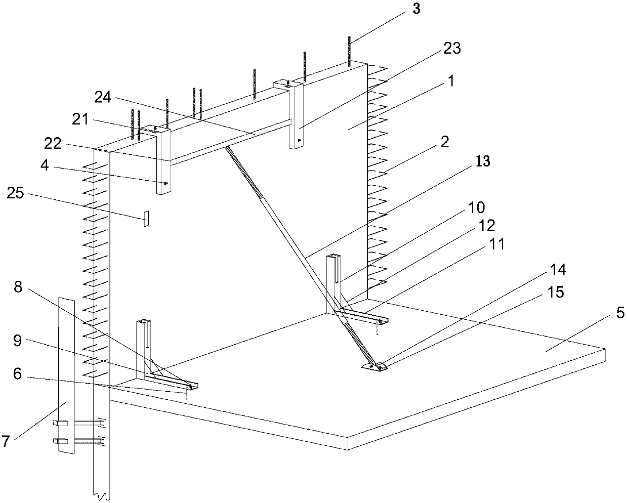 Assembled shear wall structure and construction method thereof