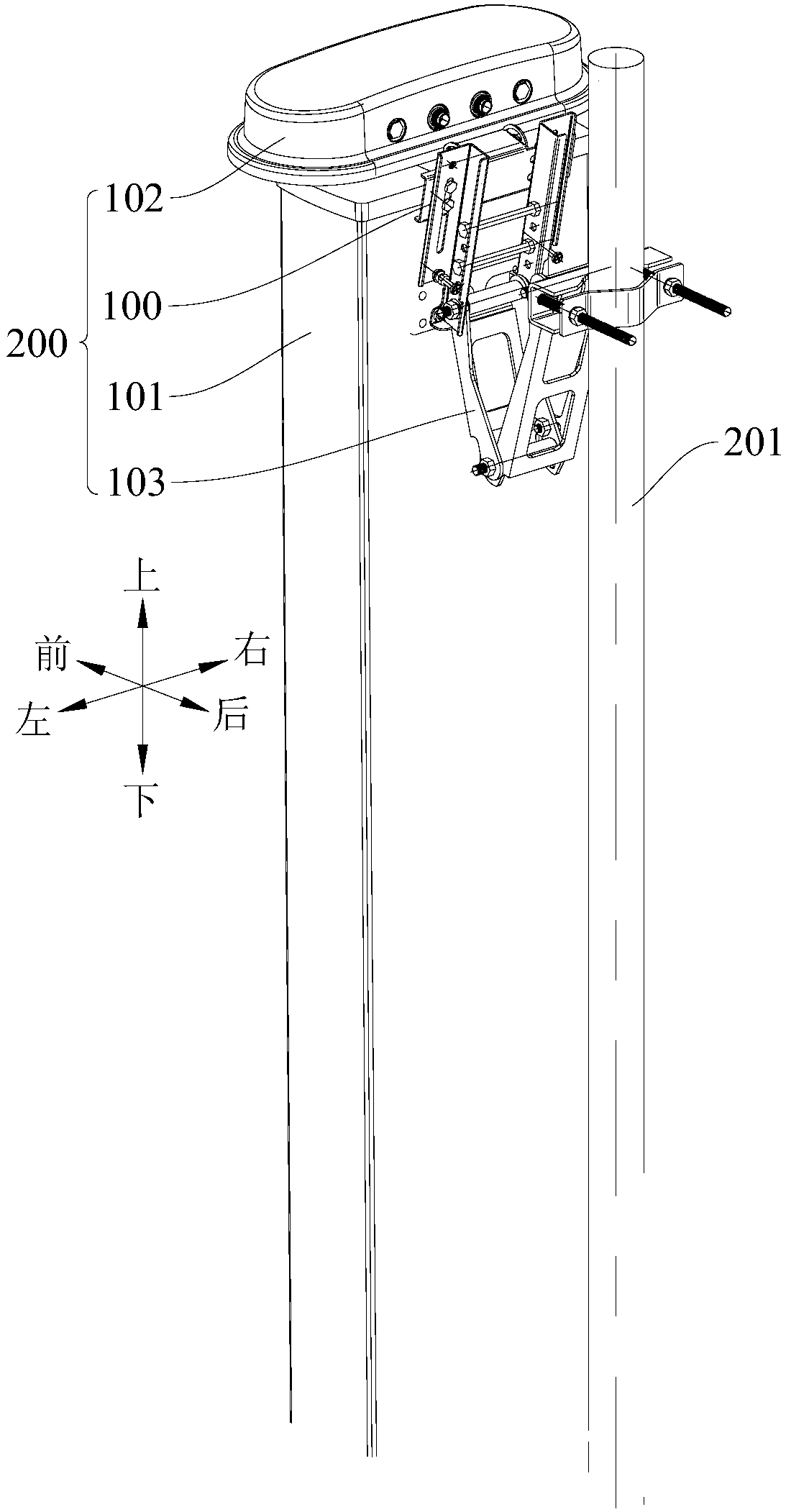 Bracket for antenna testing equipment and antenna assembly having same