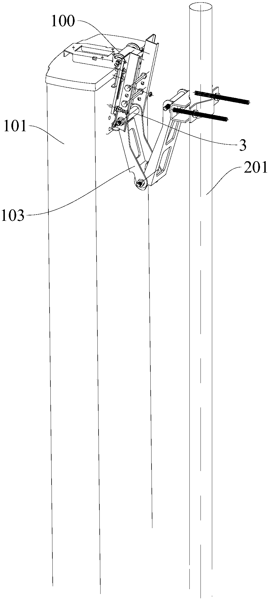 Bracket for antenna testing equipment and antenna assembly having same