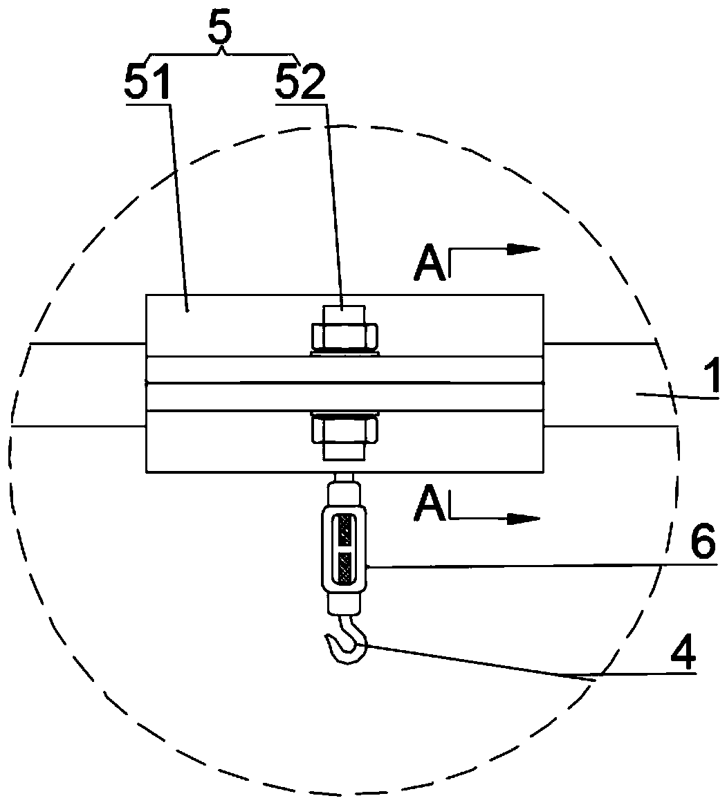 Natural gas overhead pipeline street crossing support device