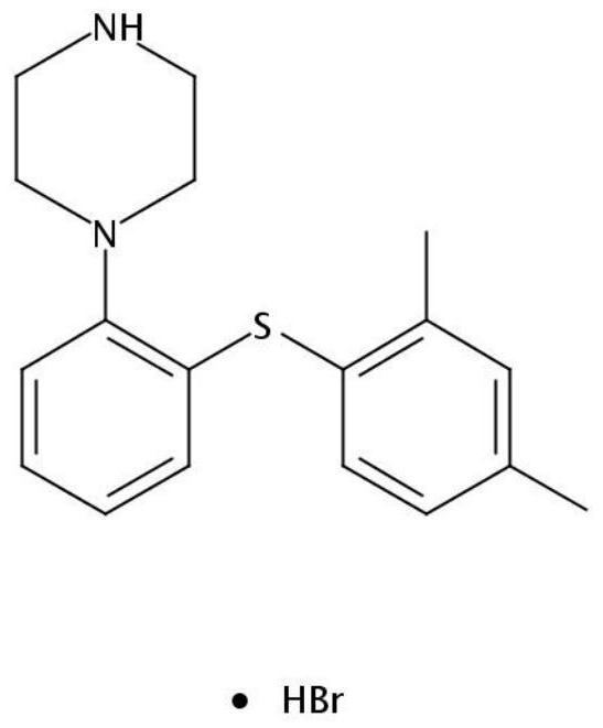 Hydrobromic acid vortioxetine oral soluble film agent and preparation method thereof