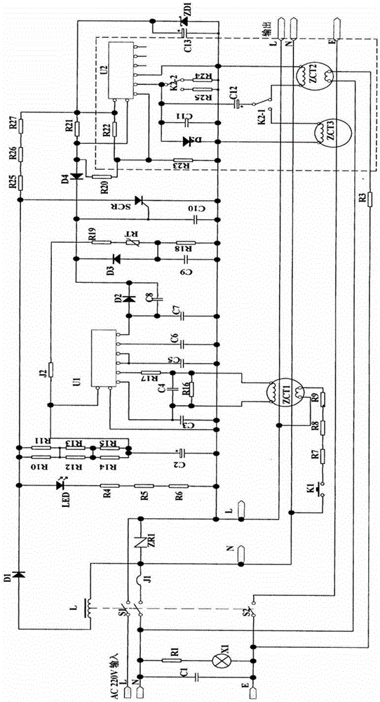 Leakage protection plug circuit