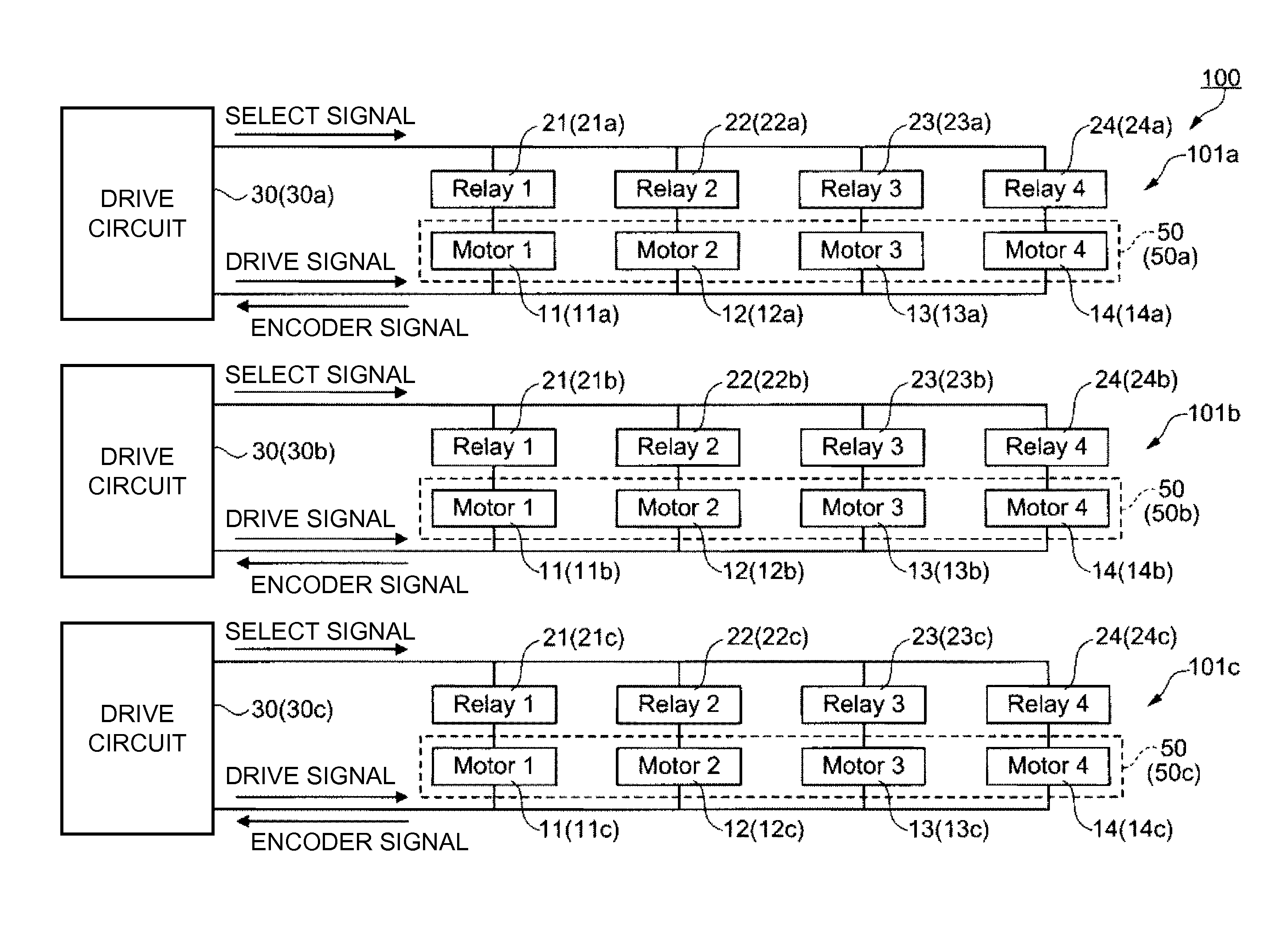 Drive device, electronic component carrying device, electronic component inspection device, robot hand, and robot