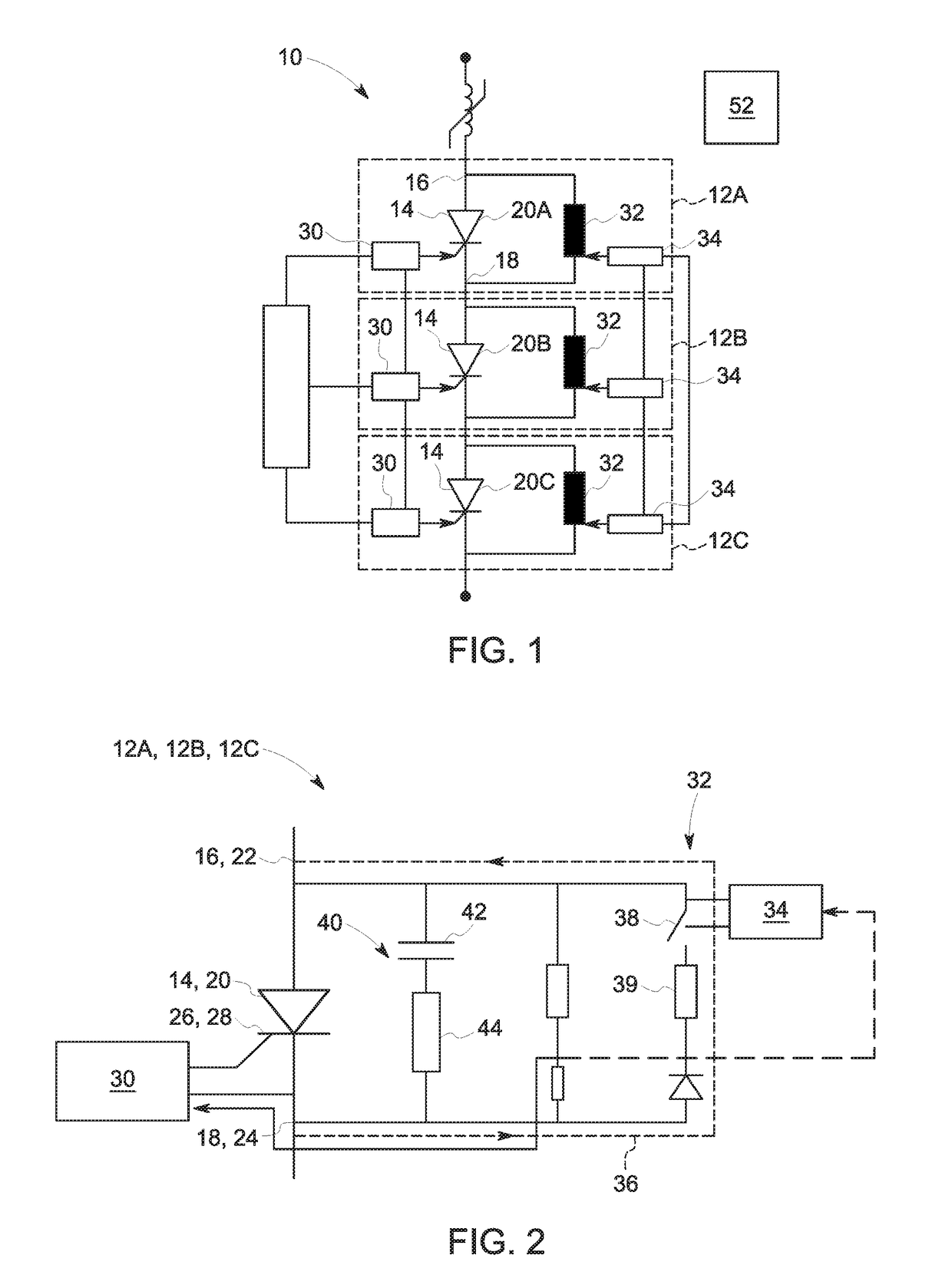 Semiconductor switching string