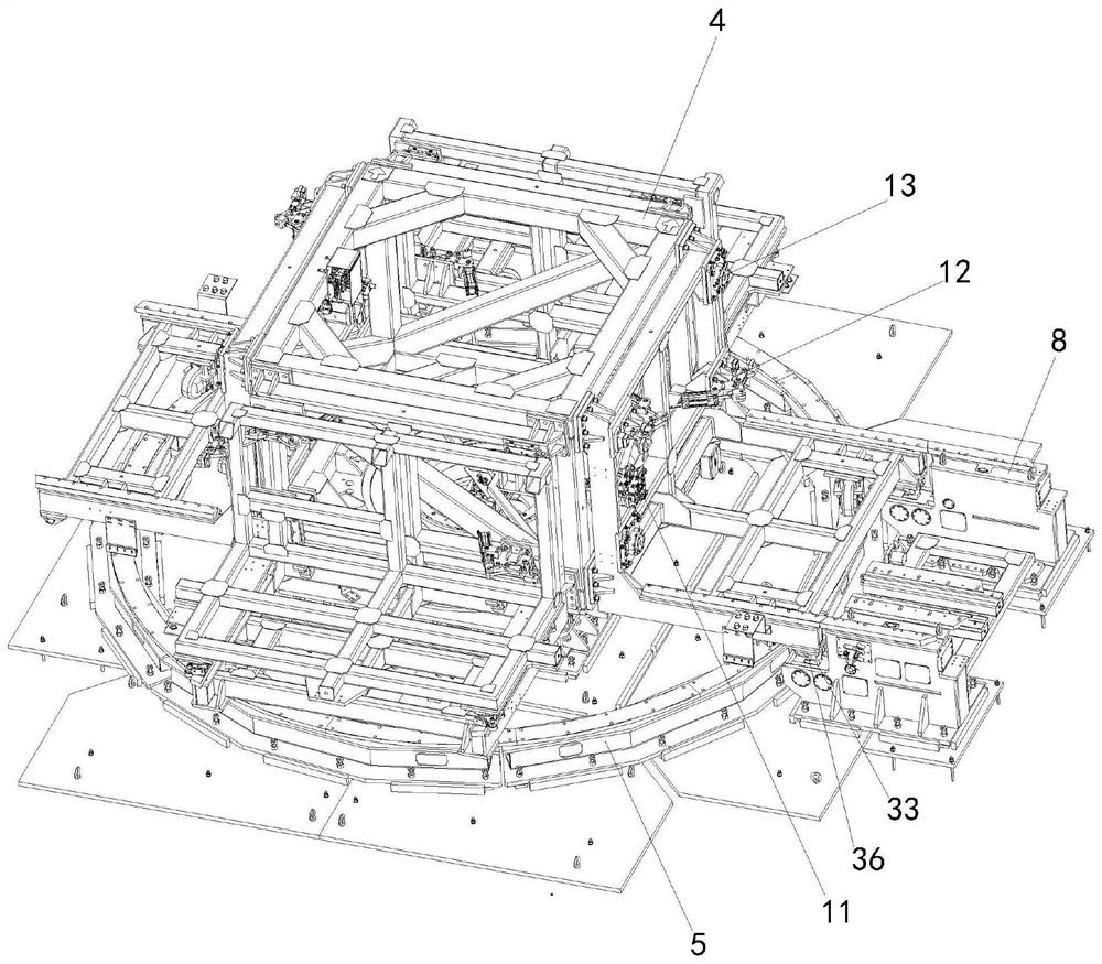 A Multi-vehicle Fixture Switching Library System Consisting of Tetrahedral Turntable and Cross Slide