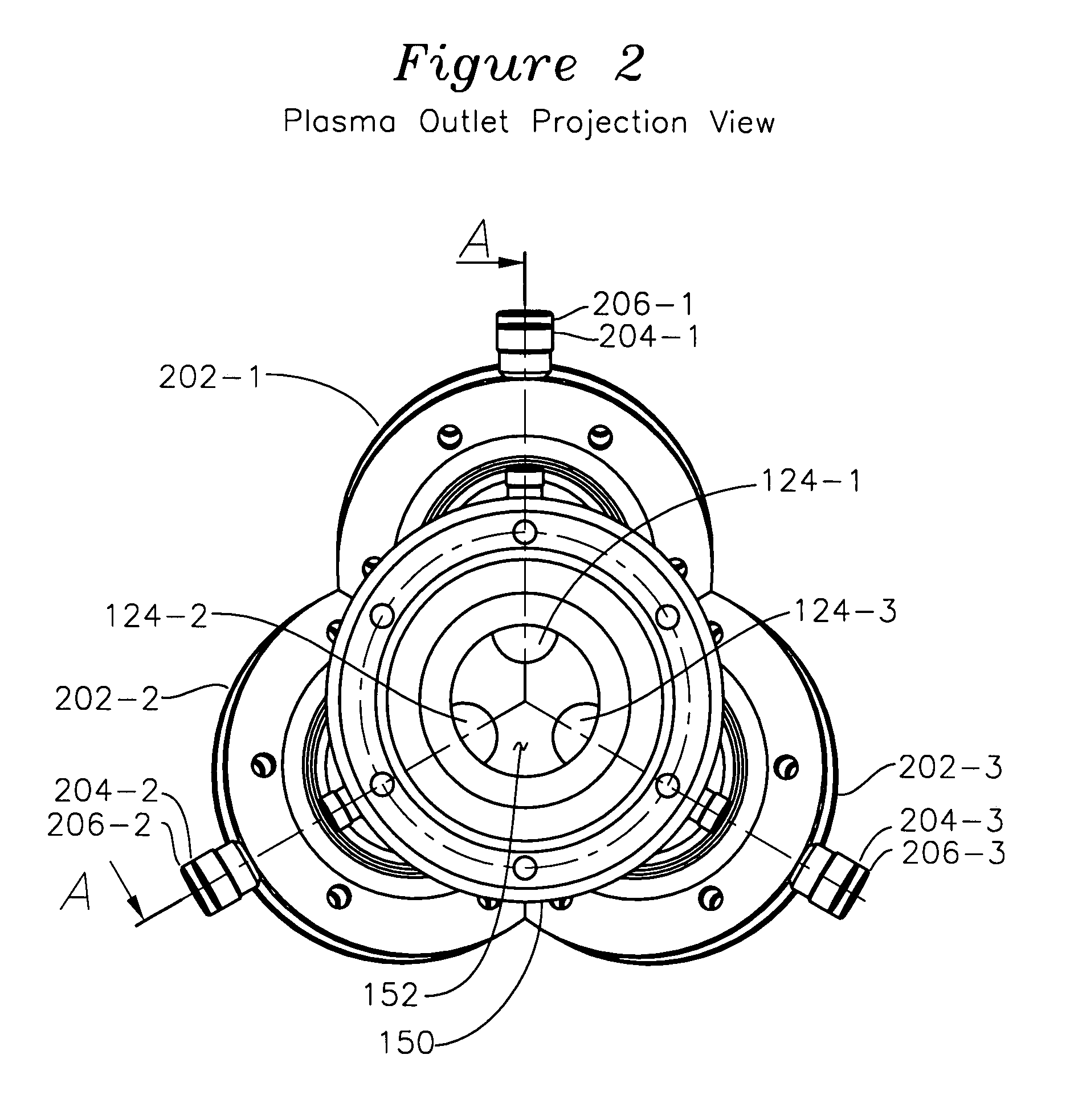 Alternating current multi-phase plasma gas generator with annular electrodes