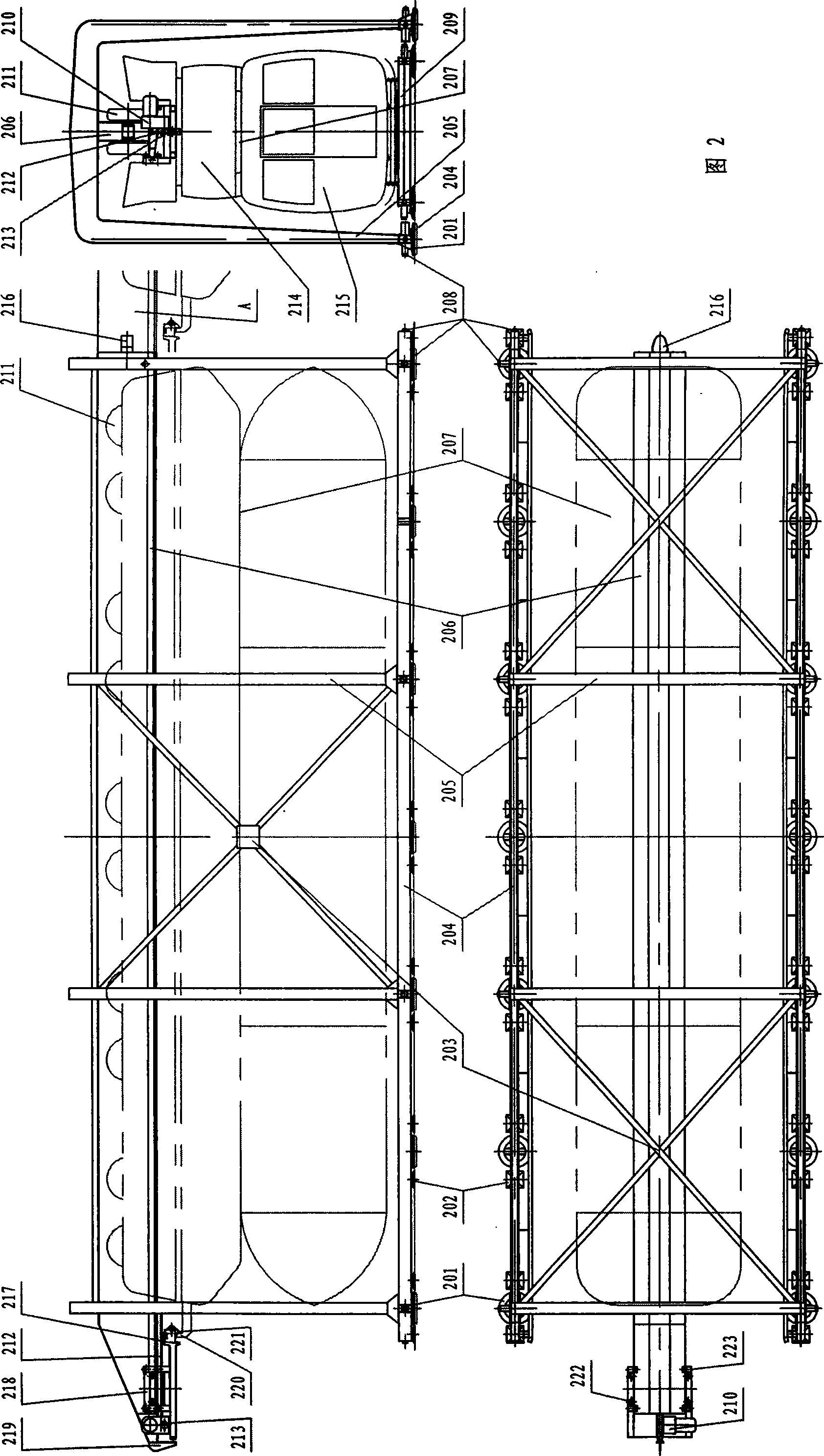 Air-bed mobile and air-bag lifting hanging crane maintenance apparatus