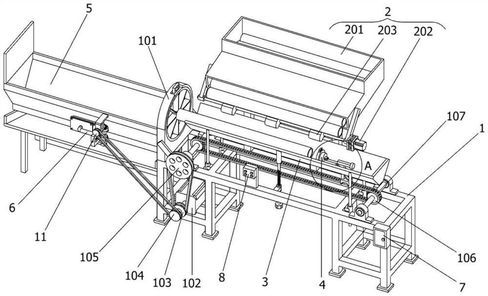 Bamboo tube slicing device for bamboo floor production and processing