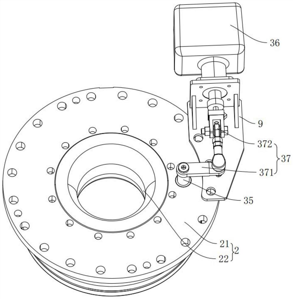 Variable diffuser structure of centrifugal machine and centrifugal machine