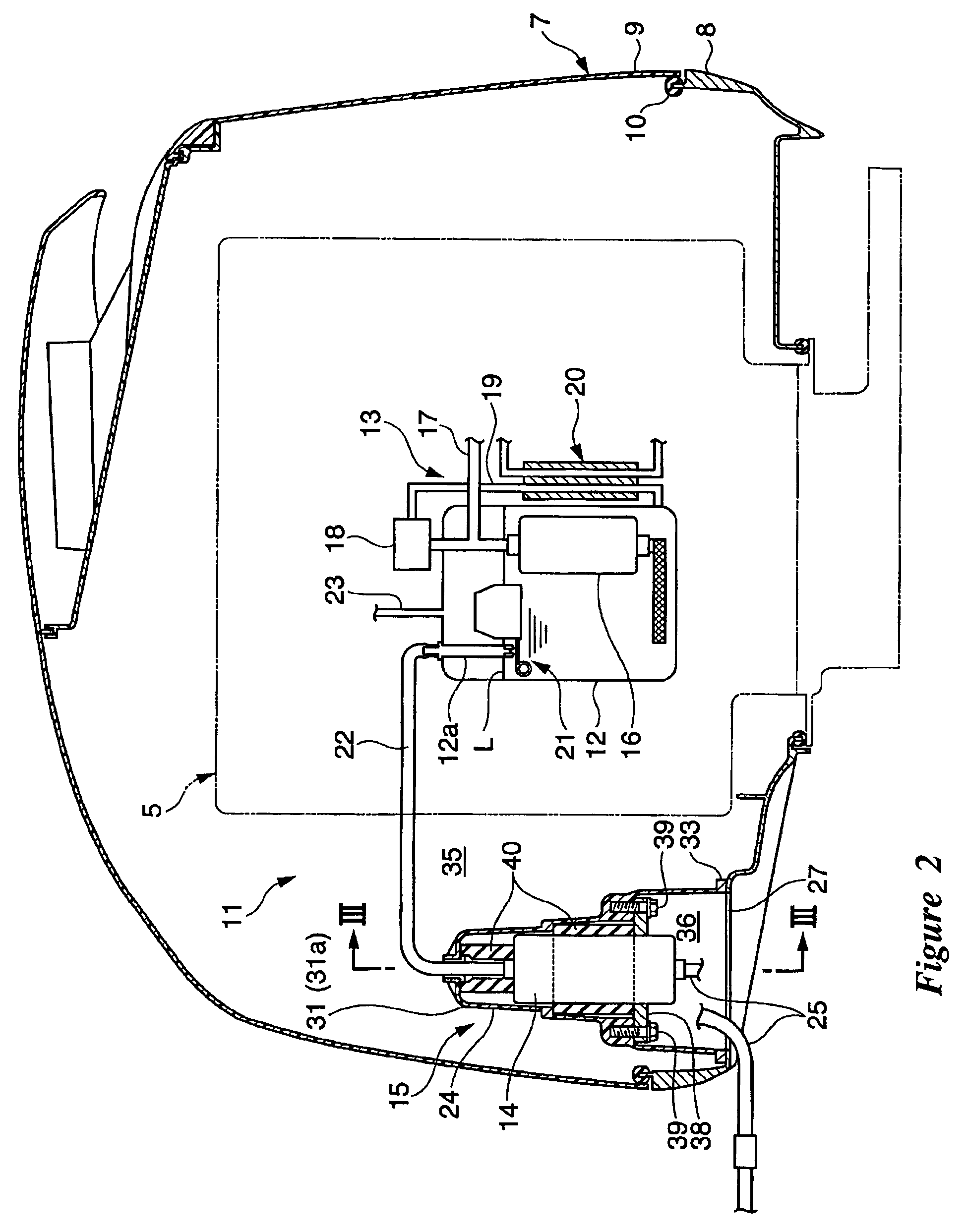 Outboard motor with forward air intake and air-cooled fuel pump