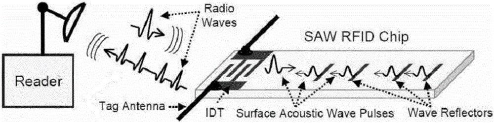 Surface acoustic wave delay line type wireless sensor system with anti-collision function