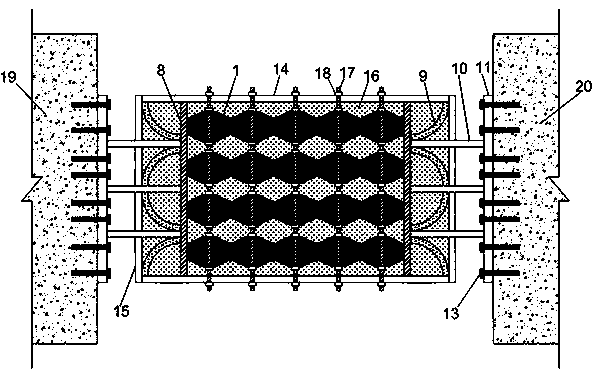 Building storey-addition anti-seismic transformation device with built-in honeycomb-like energy dissipation structures