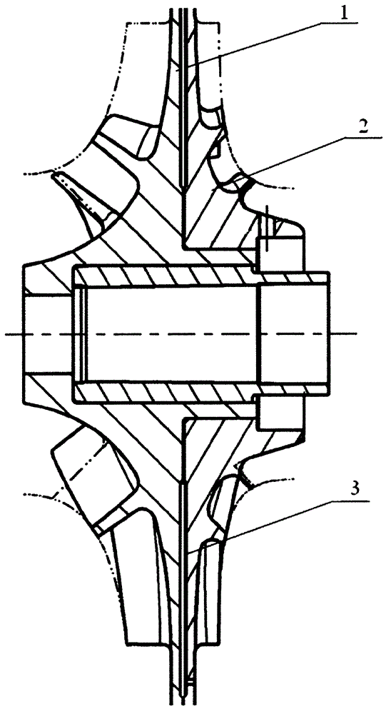 Split heat-insulation double-sided water pump impeller