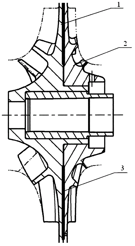 Split heat-insulation double-sided water pump impeller