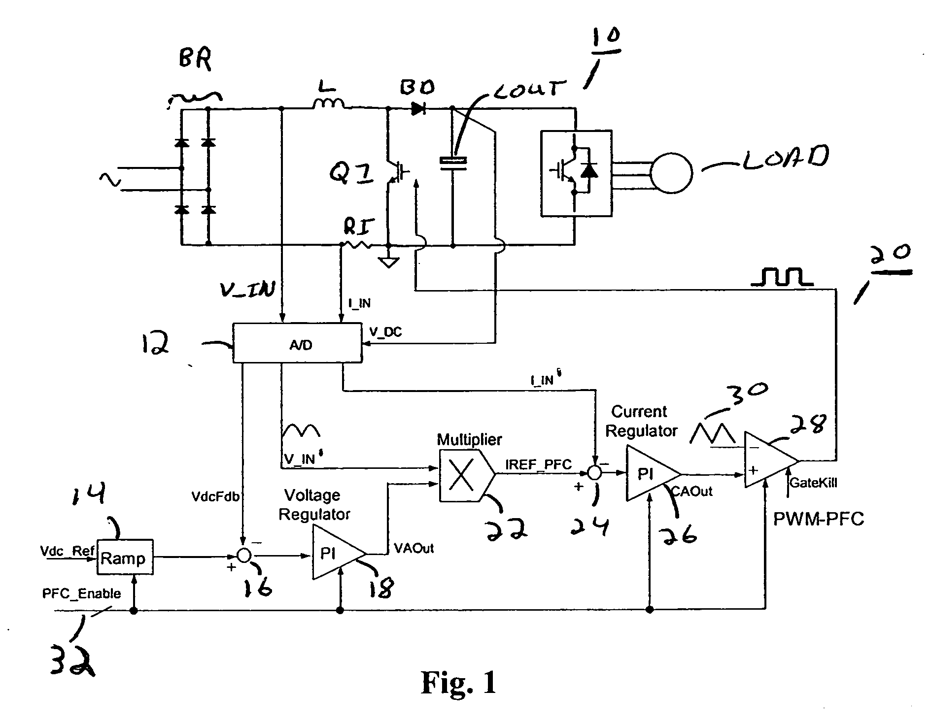 Digital implementation of power factor correction