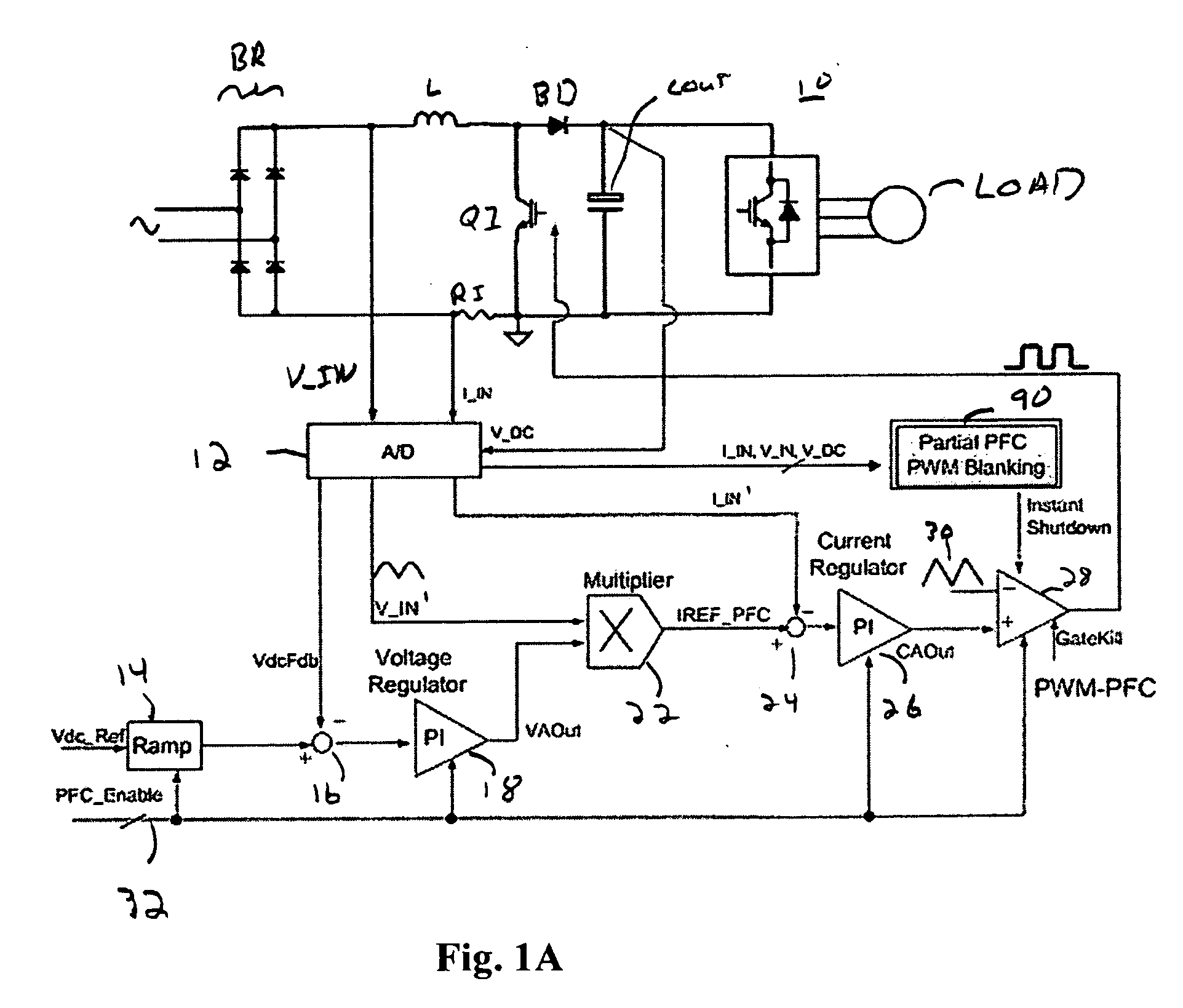 Digital implementation of power factor correction