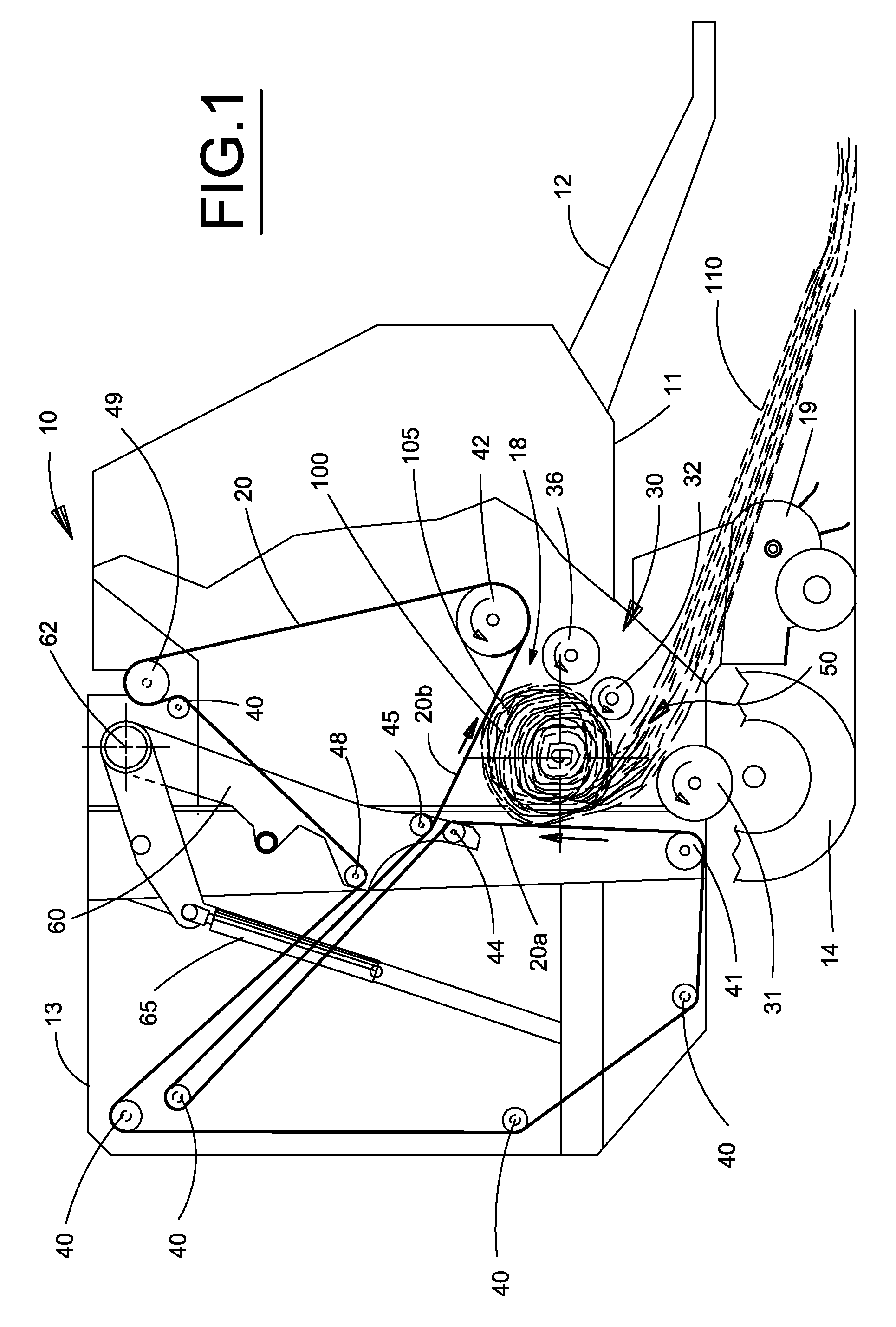 Belt routing in a round baler