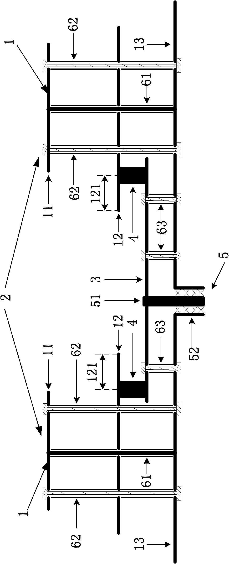 Vertical polarization arraying antenna for emission system of terrestrial digital television