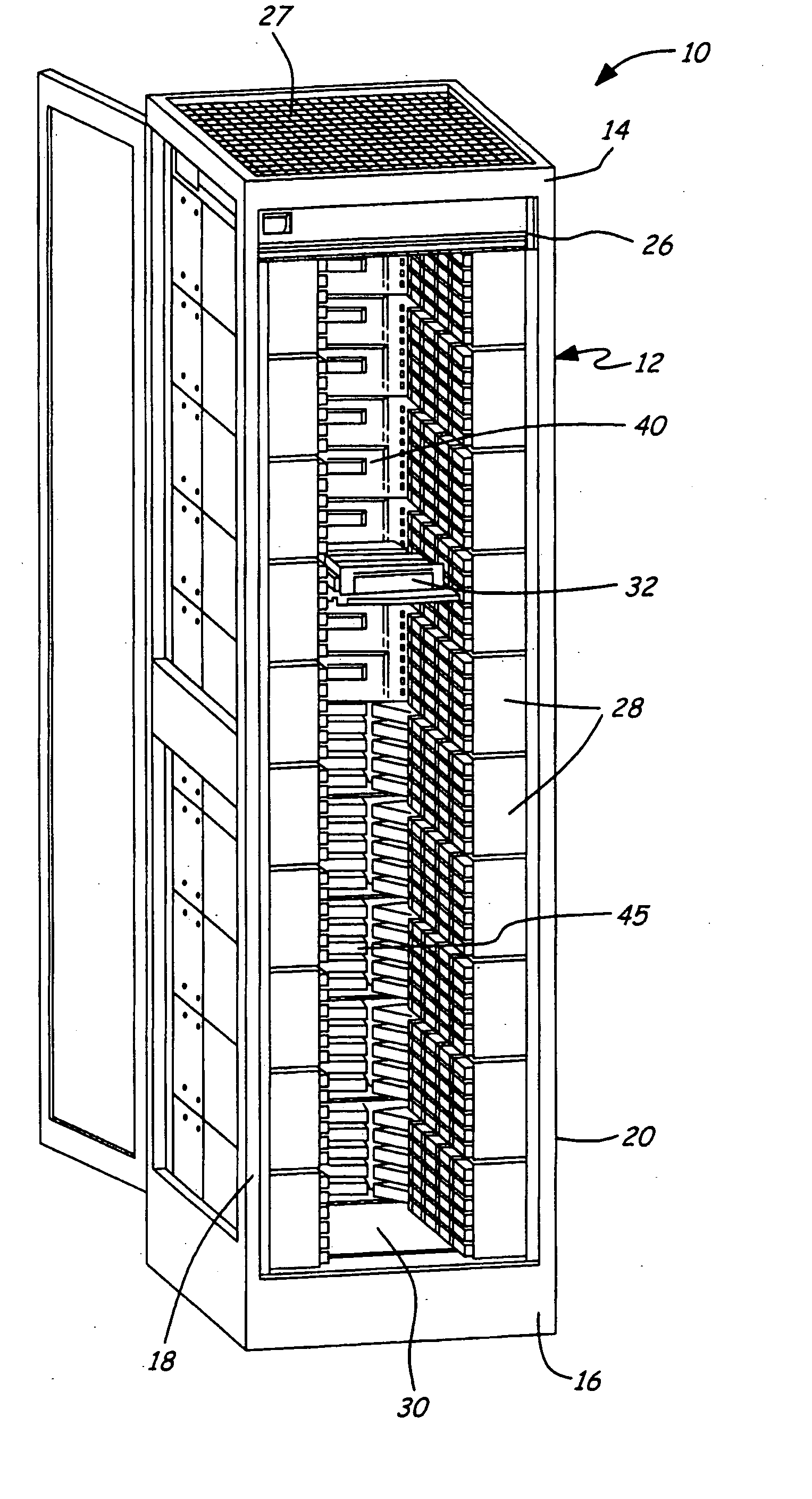 Storage library having free-hanging robot assembly