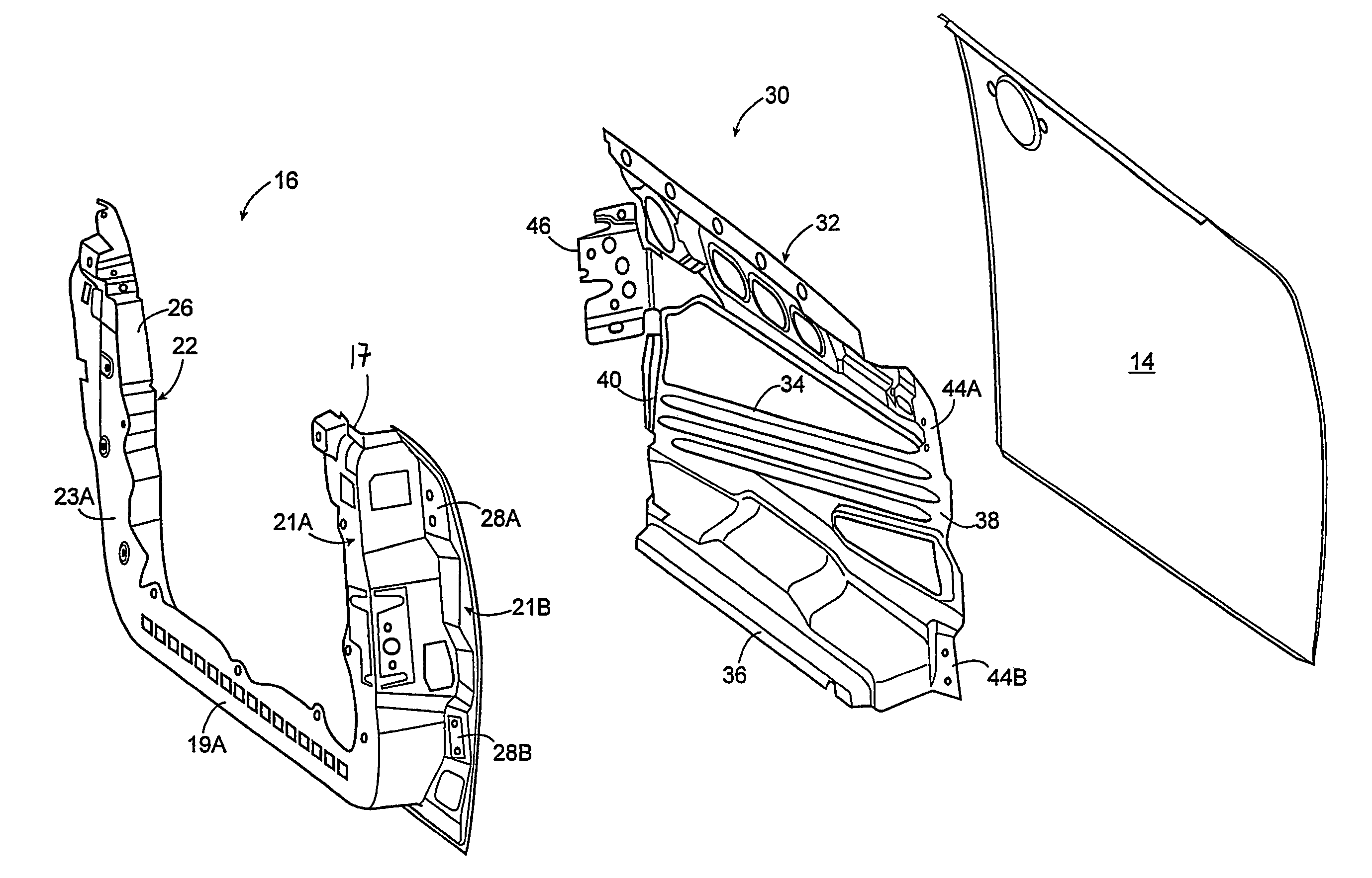 Motor vehicle door structure