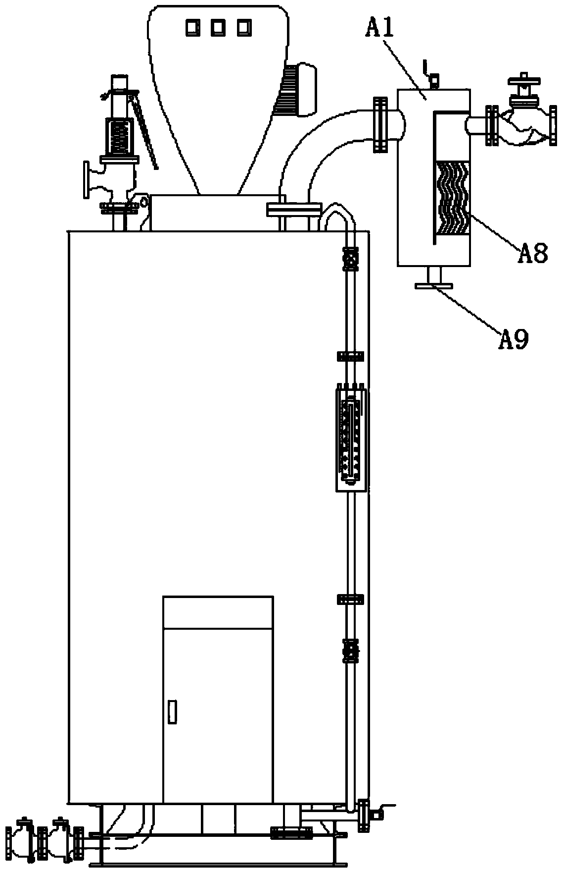 Steam-water separation type fuel-gas vertical straight-flow steam boiler