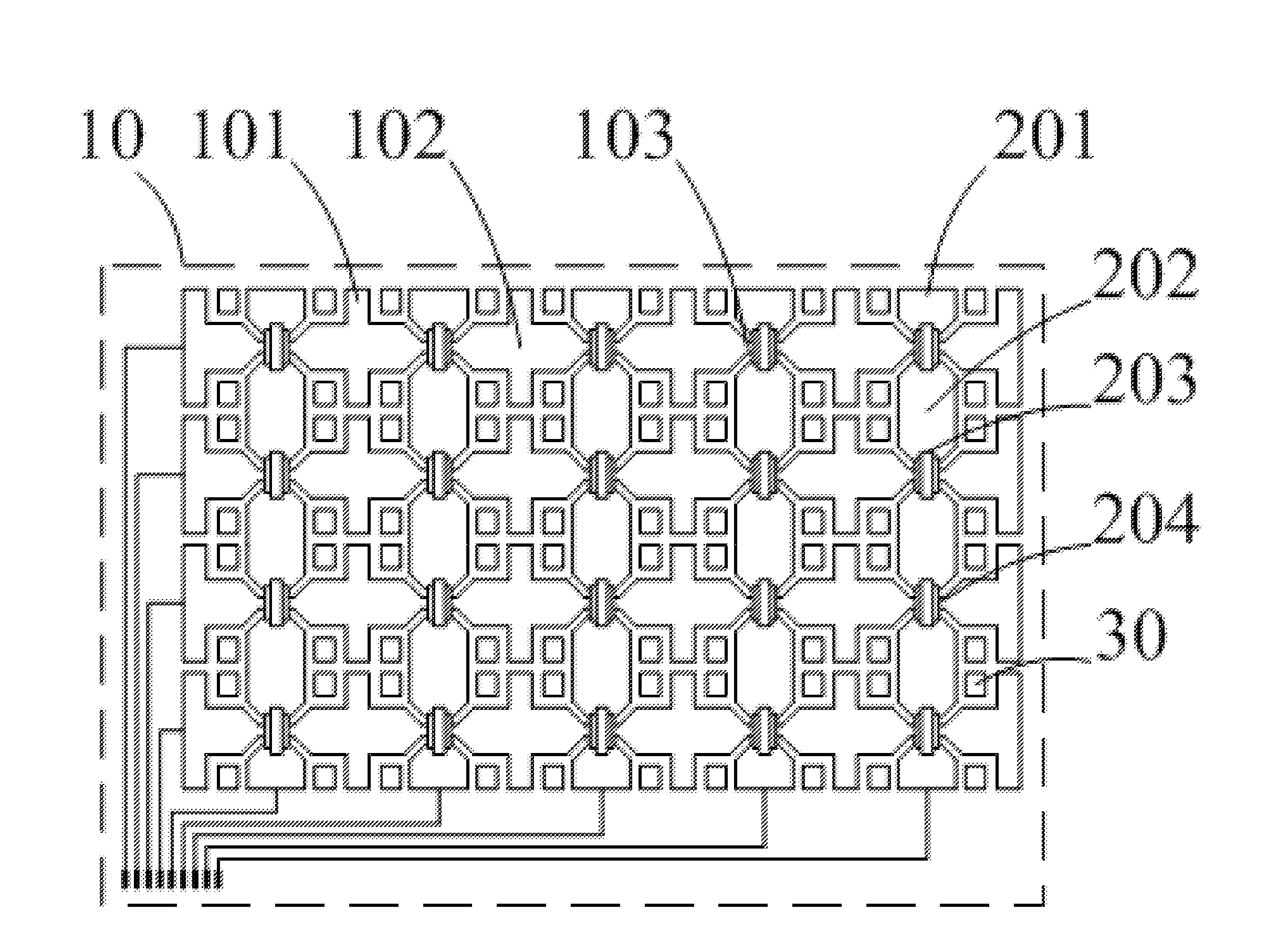 Conductor pattern structure of capacitive touch panel