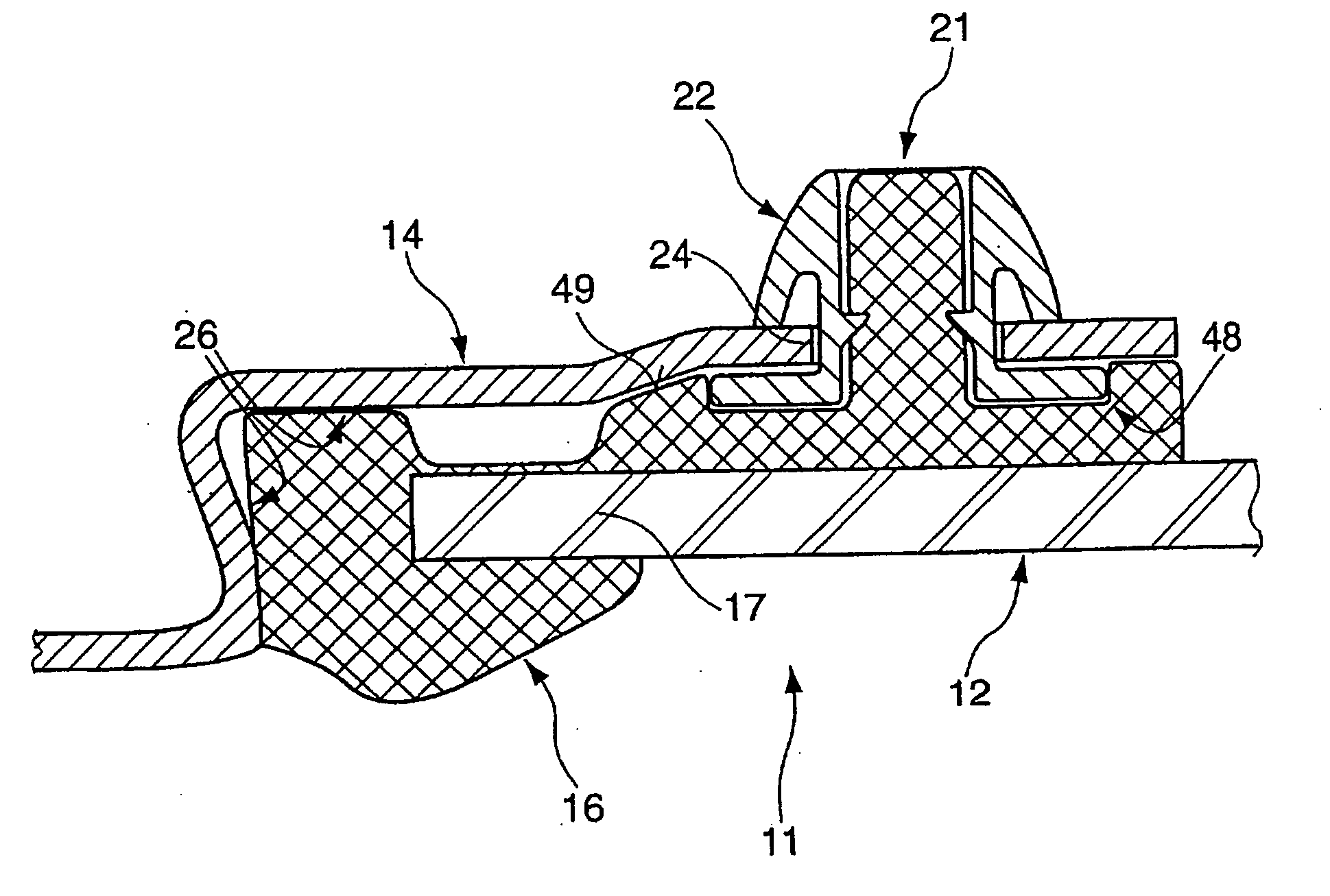 Assembly of a Fixed Pane on a Car Body Flange and Fastening Clip for Mounting of the Fixed Pane