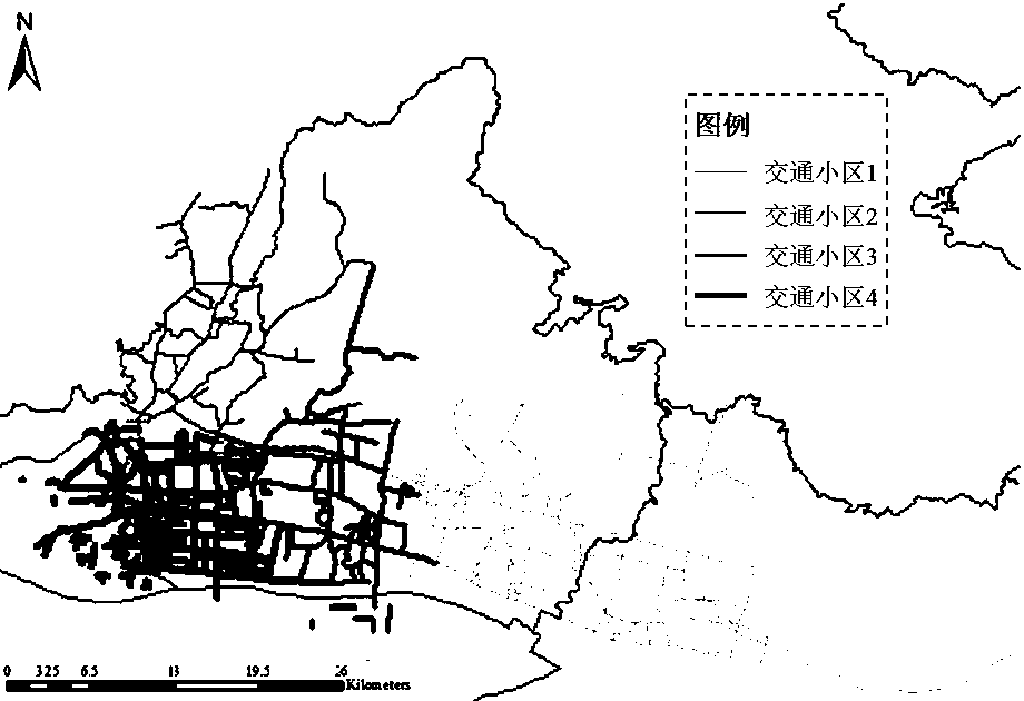 Dynamic traffic district division method based on trip data