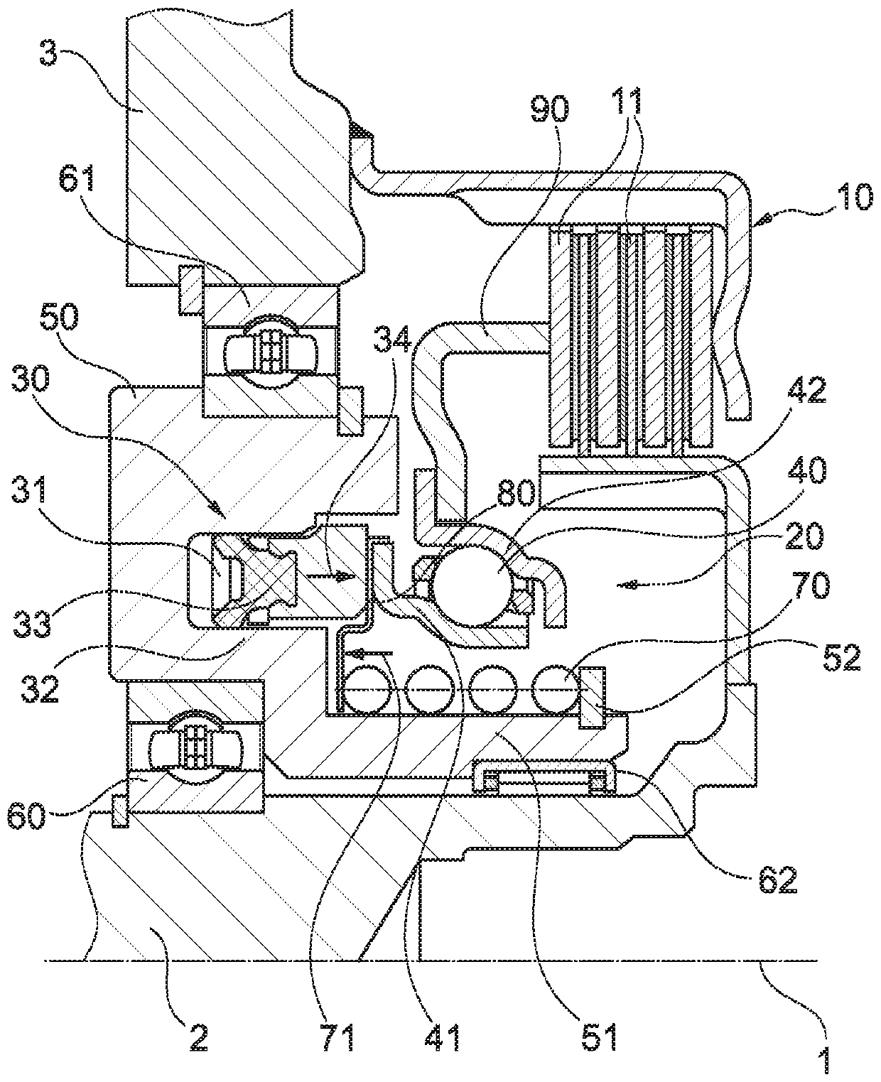 Actuation system and clutch device for a motor vehicle