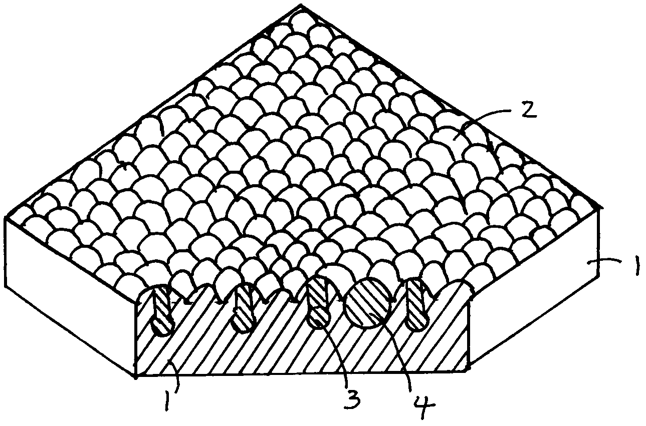 Embedded magnetic stone particle-shaped fitness treading carpet