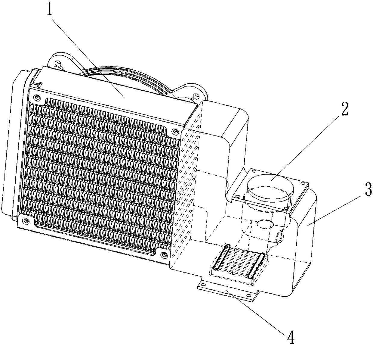 Tubeless liquid cooling heat dissipating system