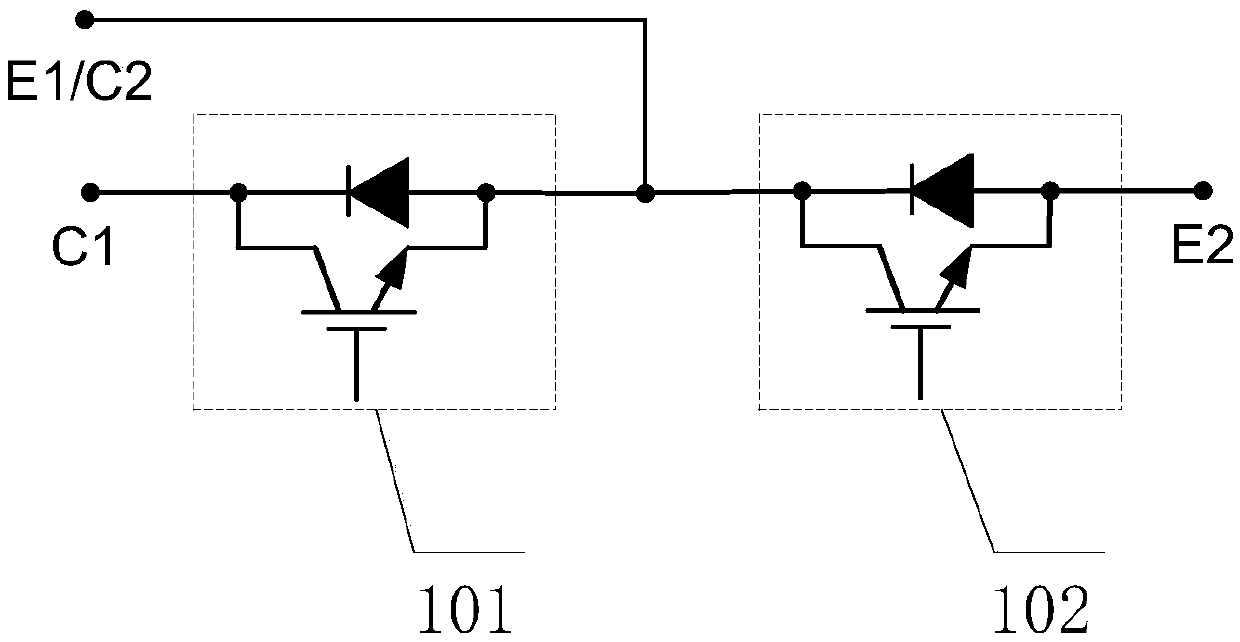 A half-bridge power semiconductor module