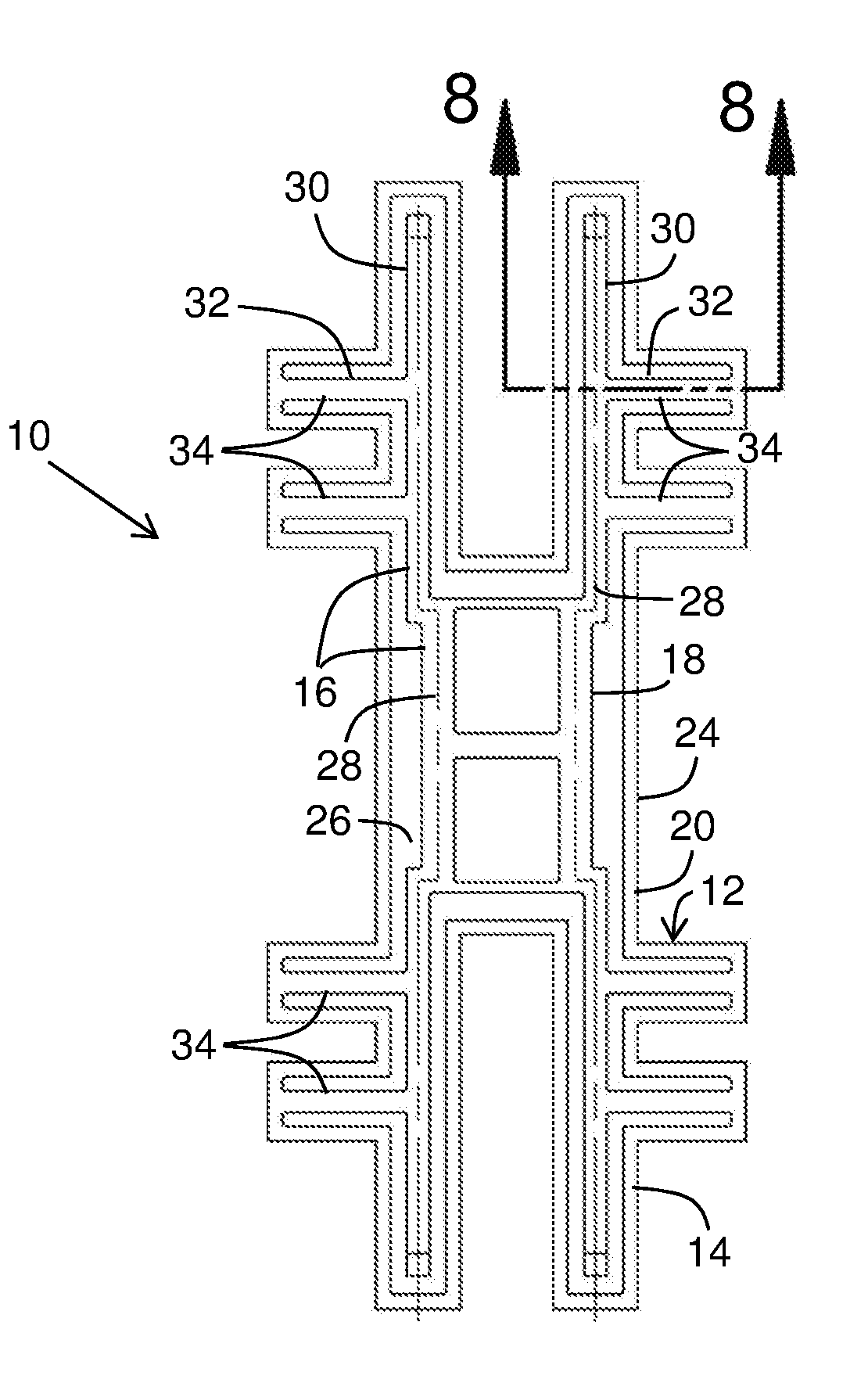 Compact and lightweight tem-line network for RF components of antenna systems