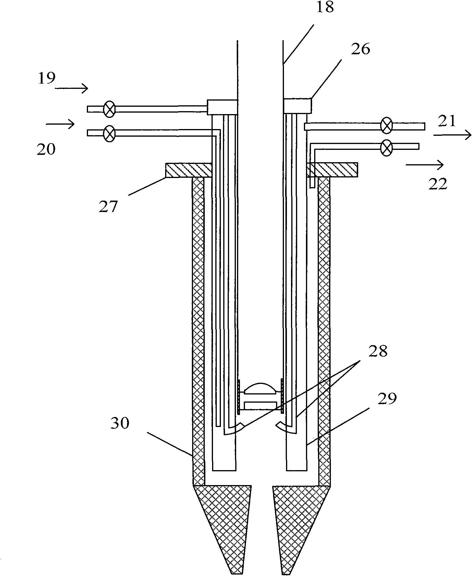 In-situ on-line detection device for metallurgy liquid metal component