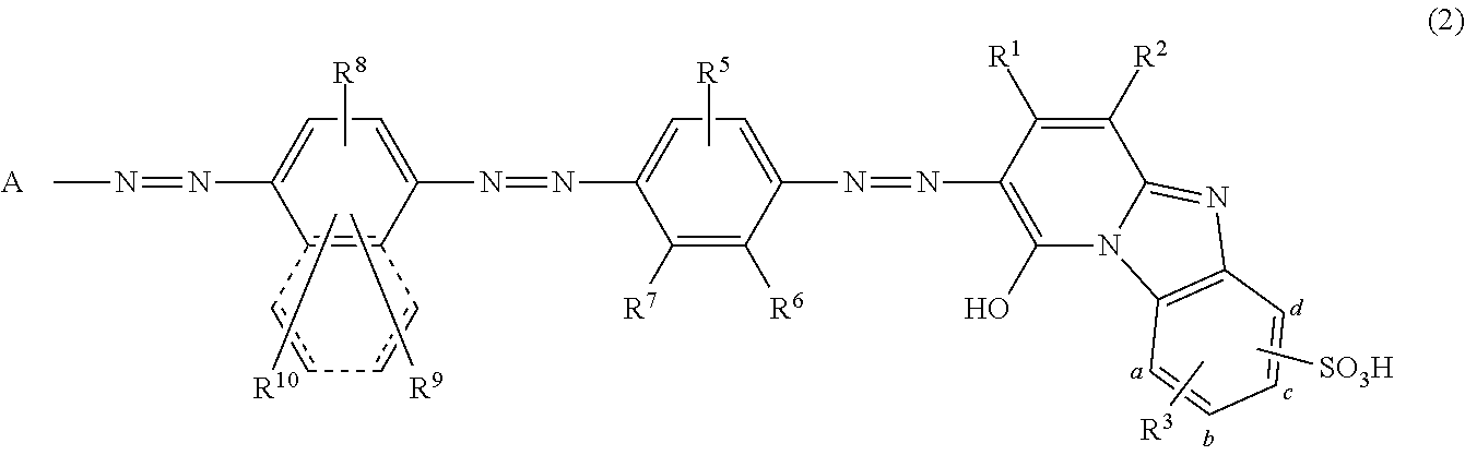 Coloring matter consisting of trisazo compound, ink compositions, recording method, and colored body