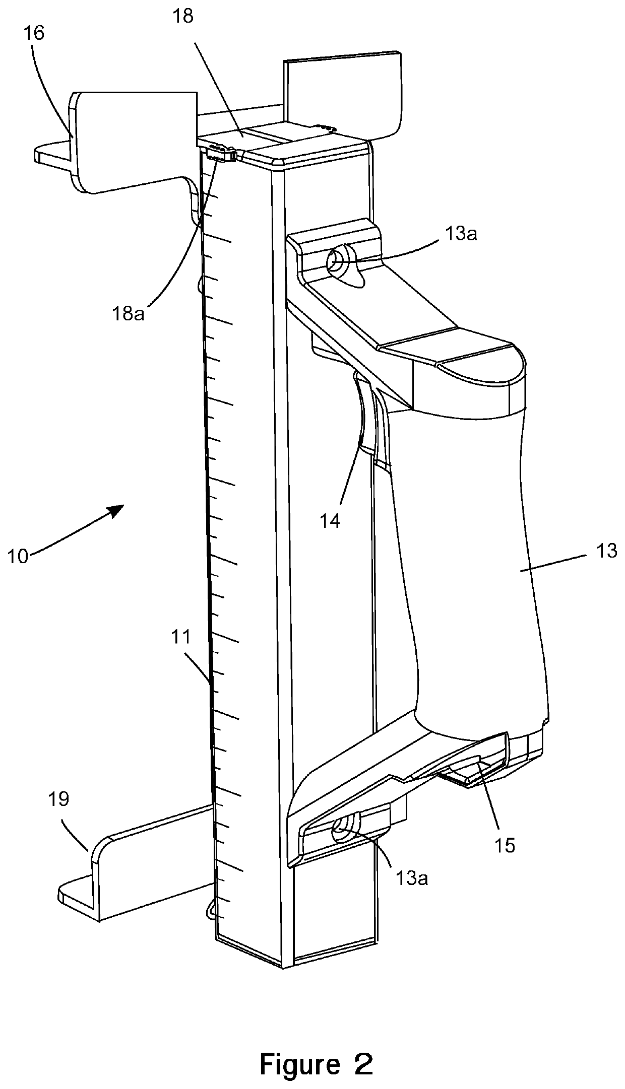 Hand-held tool for spacing clapboards with built-in extendible ruler