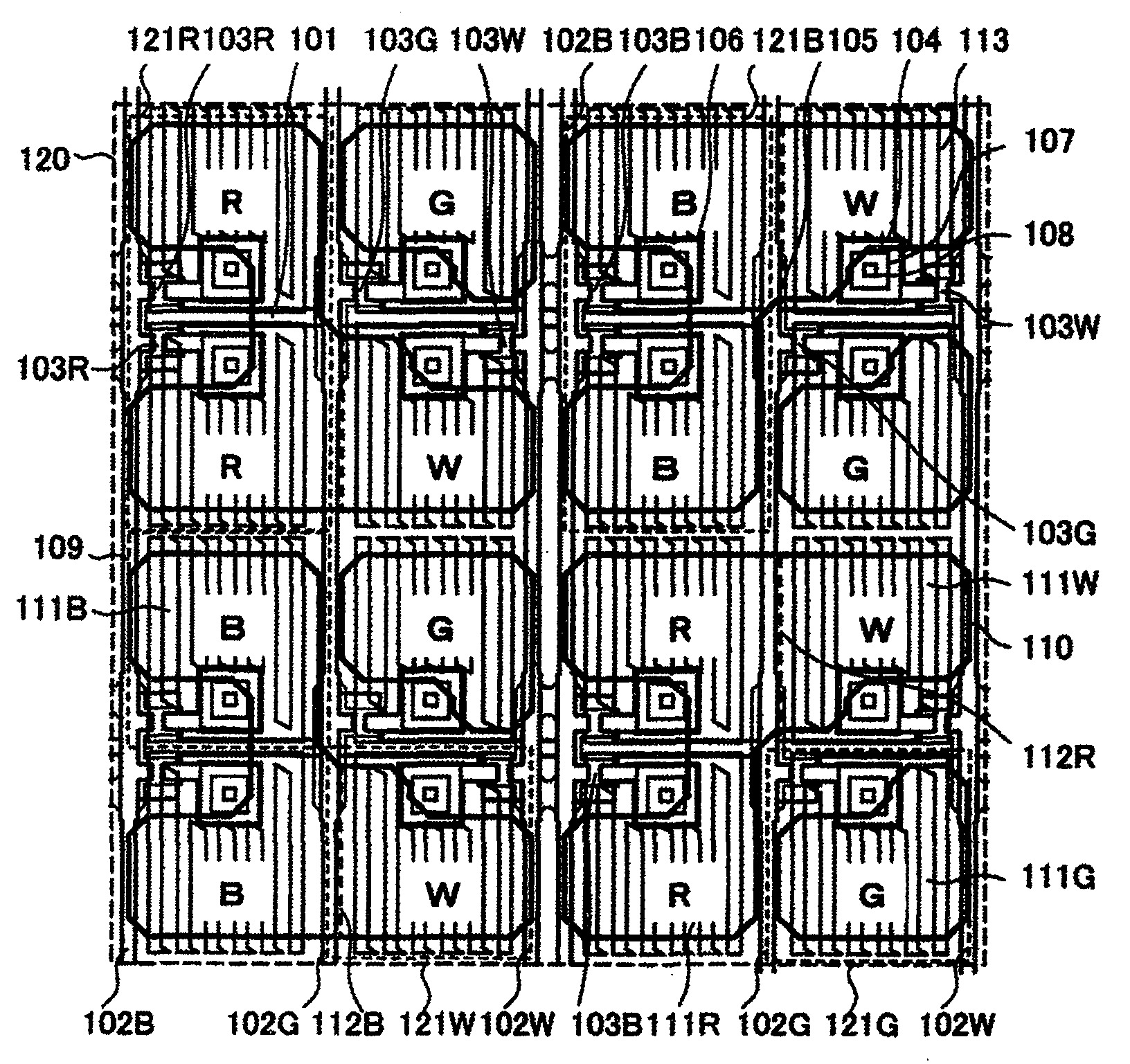 Color display, liquid crystal display, and translucent liquid crystal display