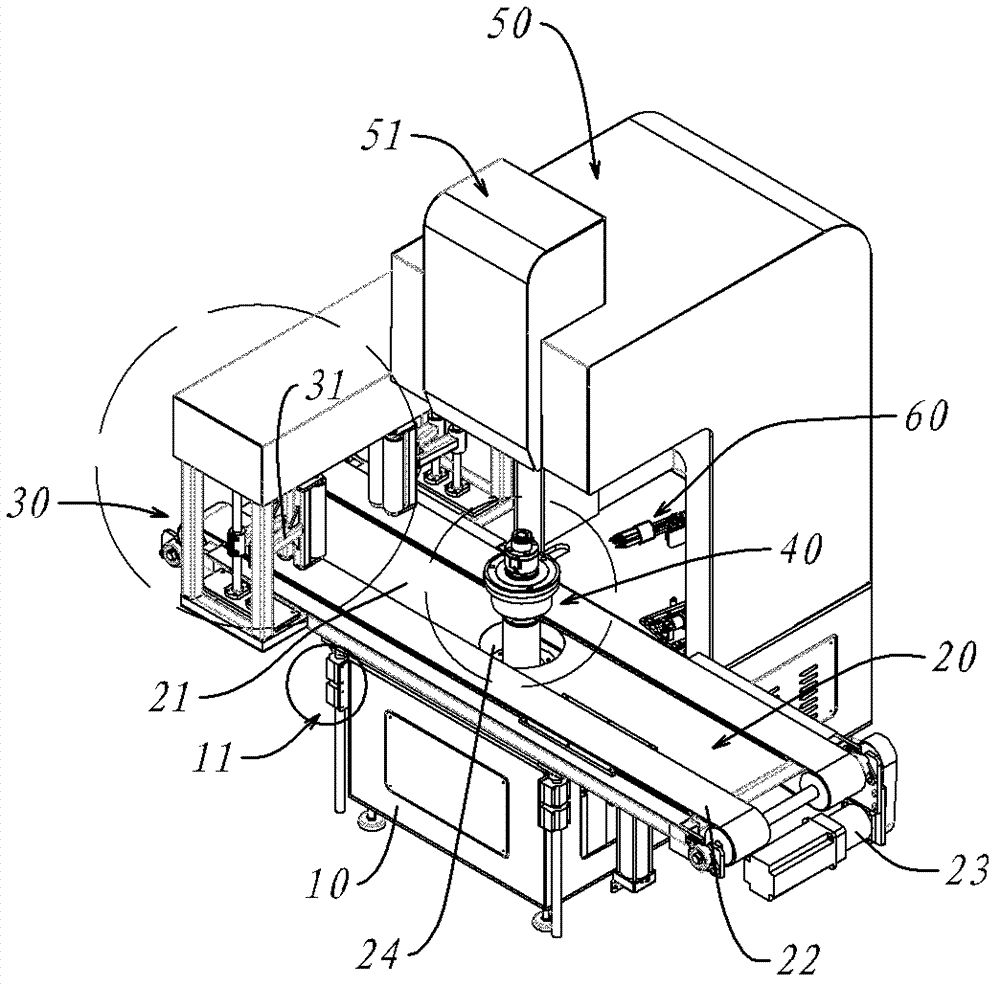 Device for detecting dynamic balance of hub of assembly line