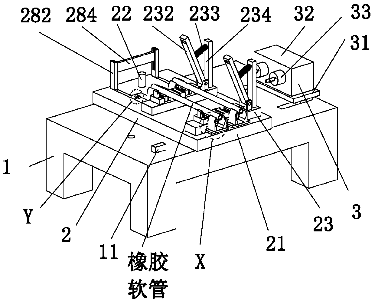 Rubber hose forming detection robot